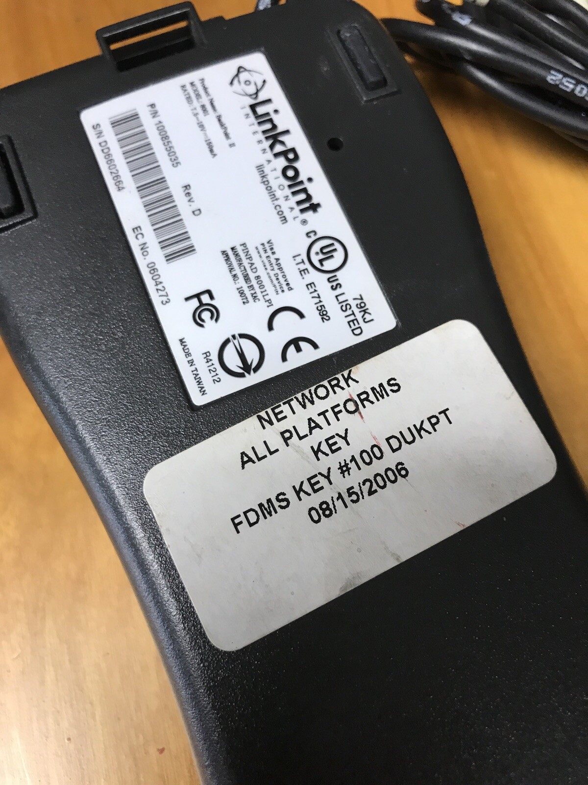LINKPOINT INTERNATIONAL 8001 BANKPOINT II PINPAD CREDIT CARD DEBIT CARD READER