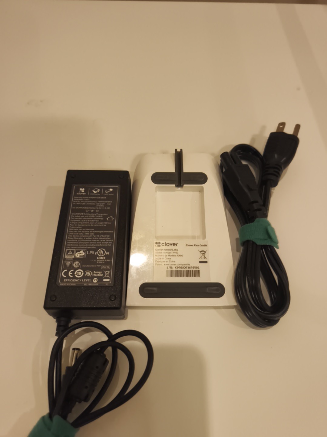 Clover Flex STARTER KIT (K400 cradle + Charger Power Supply Adapter S/N 0501