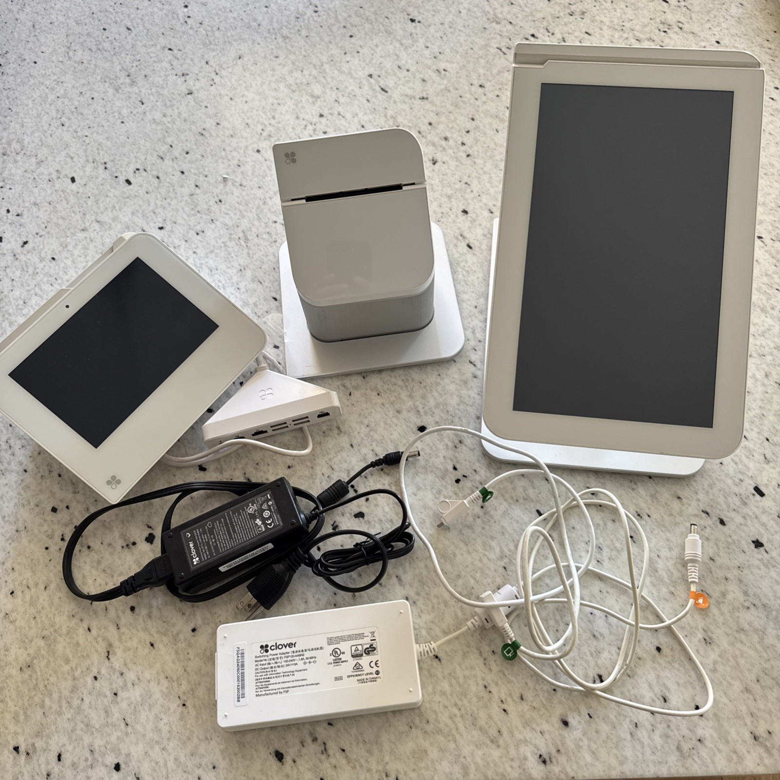 Clover Equipment Station 1.0, Printer 1.0, Card Reader, Power Bricks, Untested