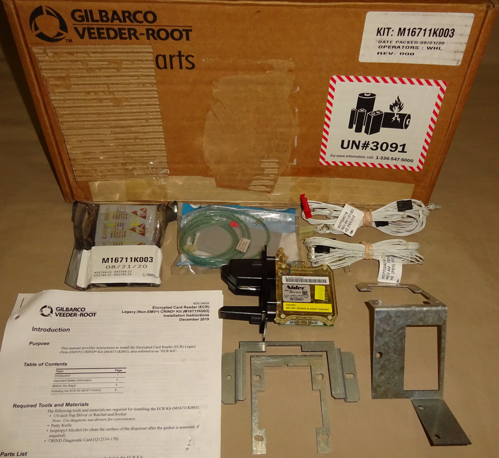Gilbarco M16711K003 Non-EMV Encrypted Card Reader Upgrade Kit NEW