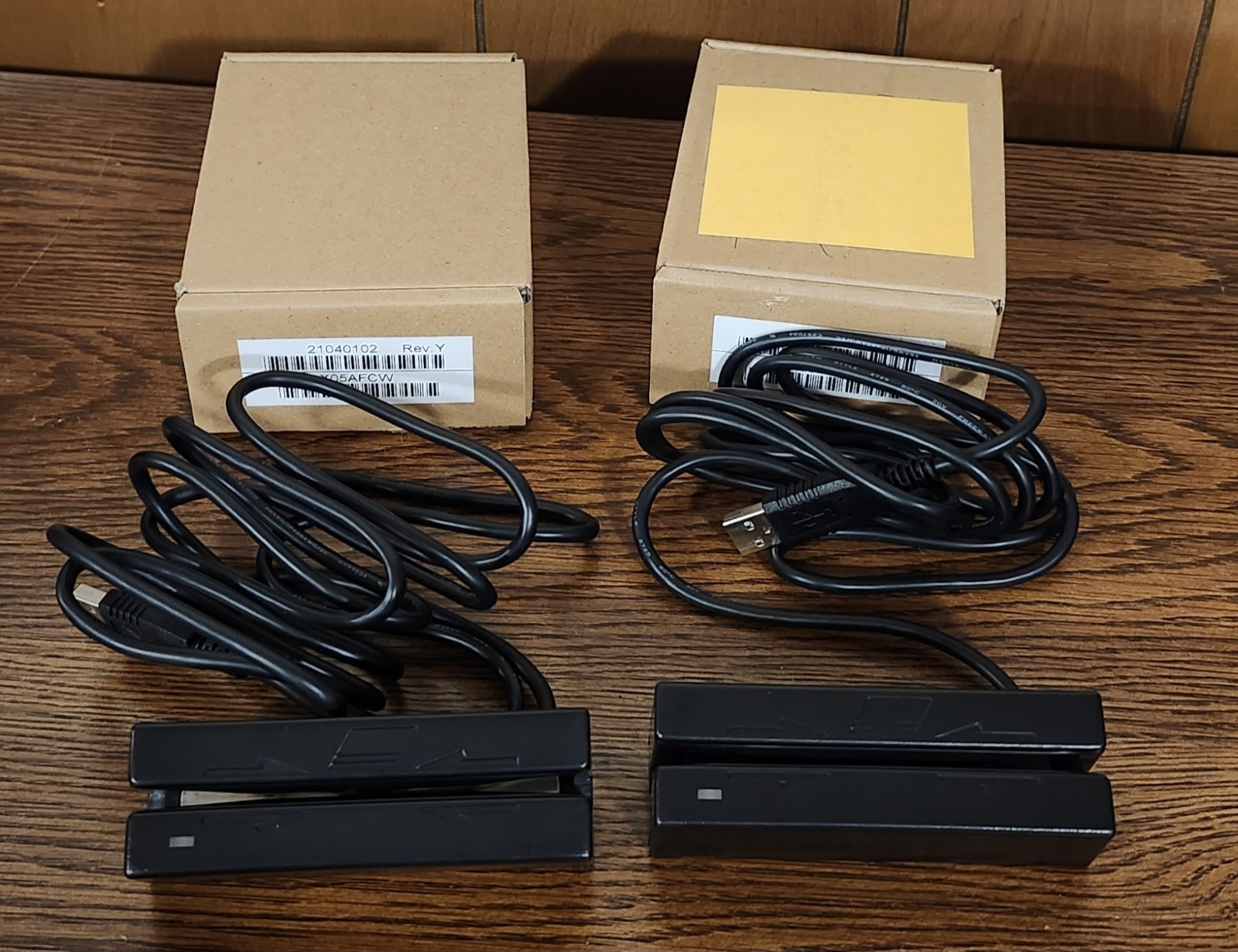 Set Of 2 MAGTEK 21040108 USB Credit Card Reader With Magnetic Swipe Black