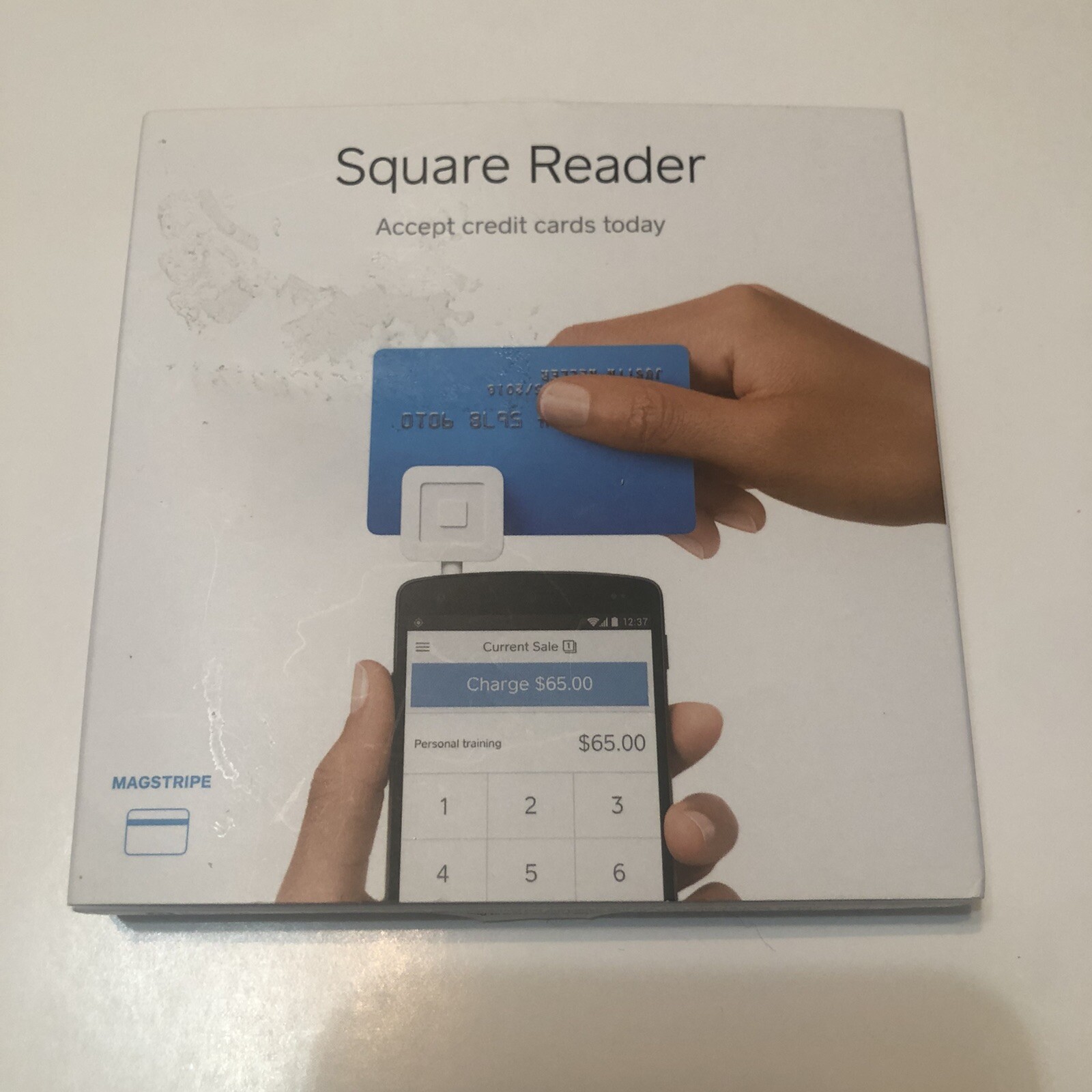 Square A-PKG-0206-01 Credit Debit Card Reader -White for Apple iPhone Not Tested