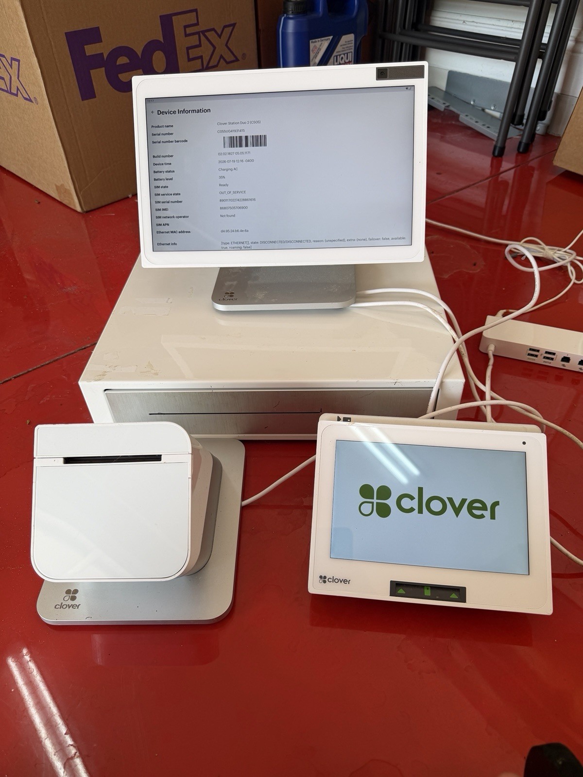Clover Wi-Fi C505 and P550 Card Reader Point of Sale System POS