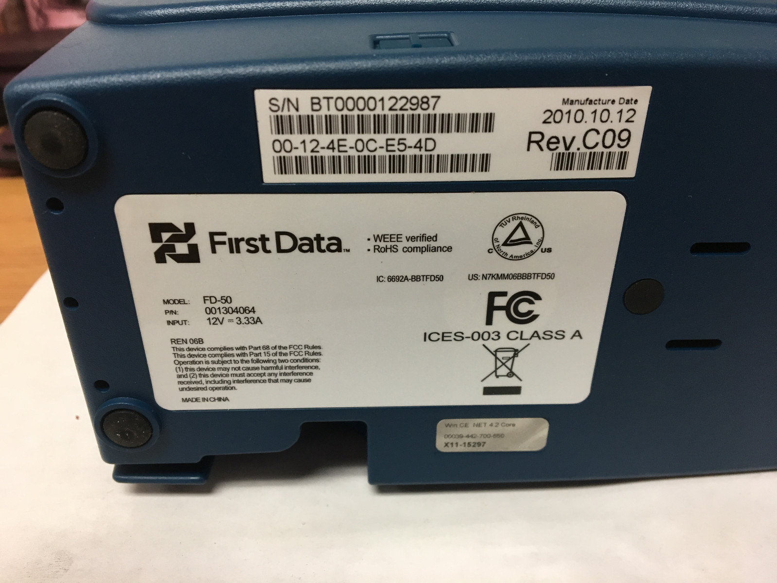 First Data FD-50 Credit Card Merchant Terminal