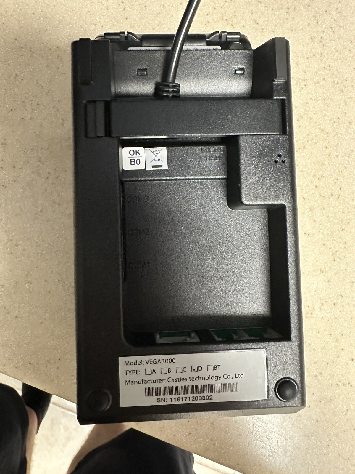 Dejavoo Z9 VEGA3000 Black 3.5″ LCD POS Credit Card Terminal TESTED