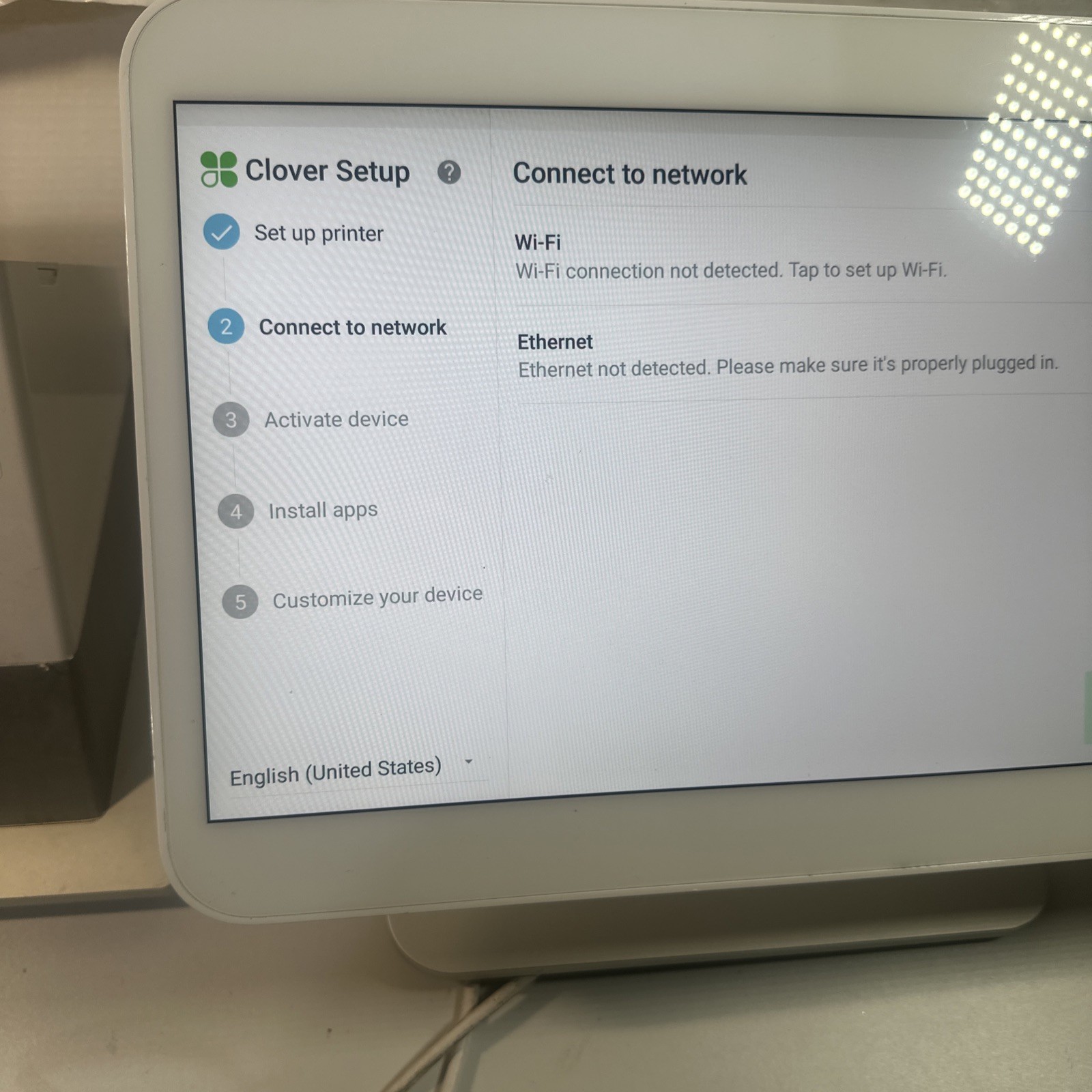 Clover Station C500 Point of Sale POS System P550 Printer HUB & Power Reset
