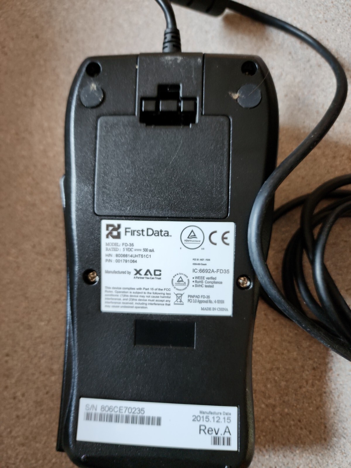 First Data FD100Ti Credit Card Machine and FD35 Pin Pad *USED* *FREE SHIPPING*
