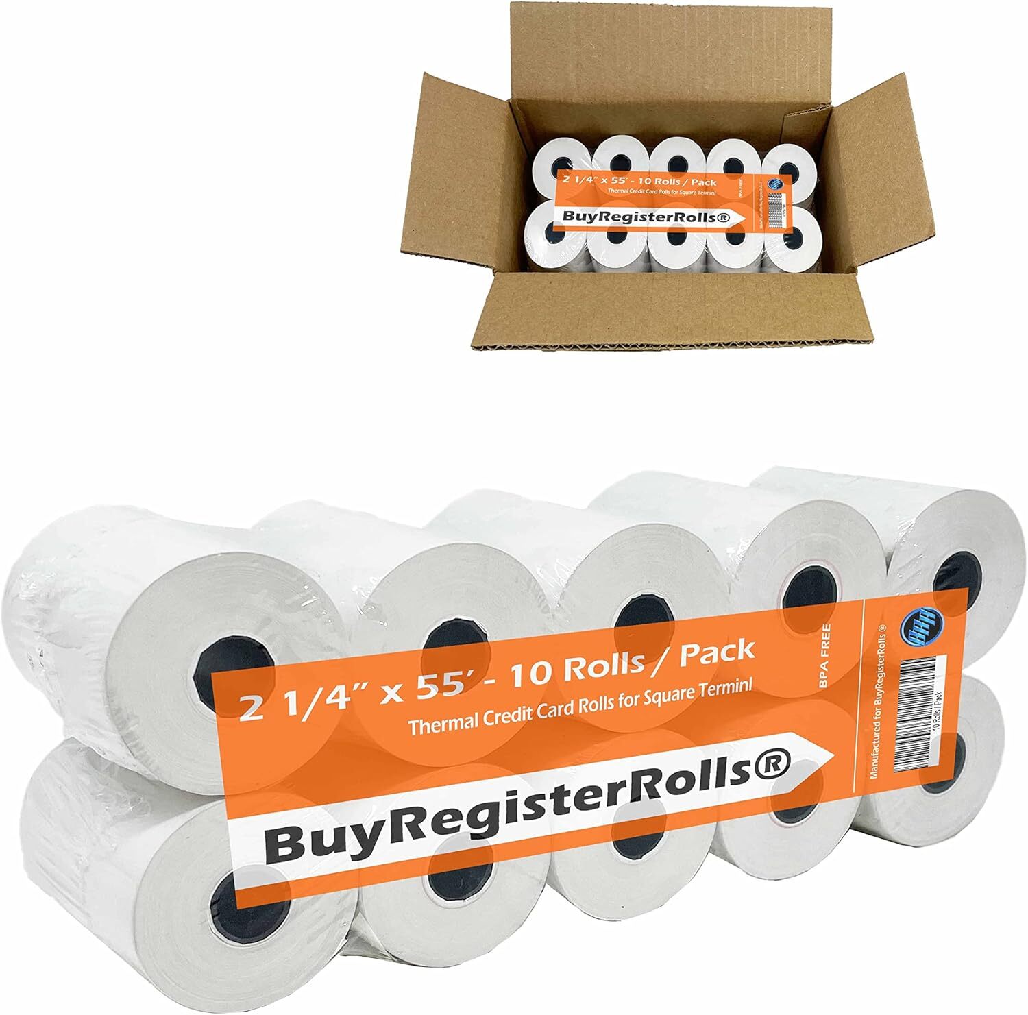 Receipt Paper Roll for Square Terminal Credit Card Machine 2 1/4 x 55 (10…