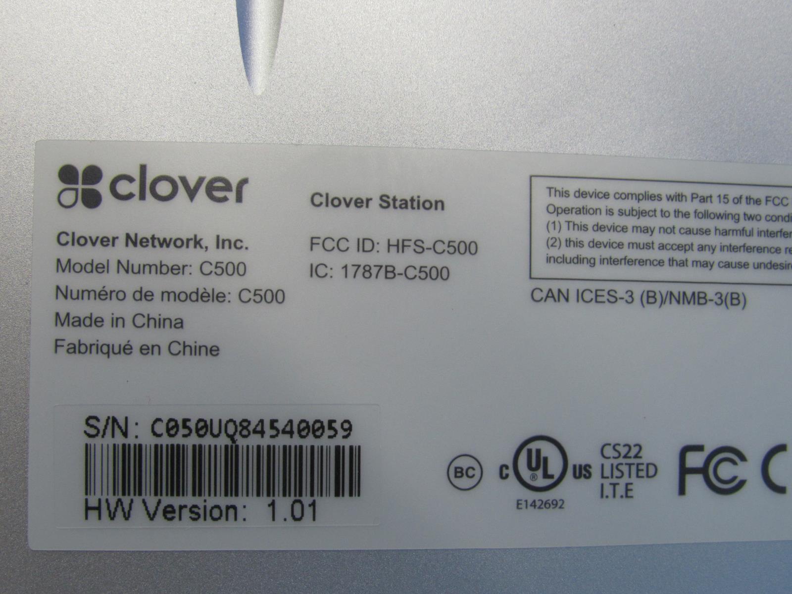 Clover C500 Swivel Monitor W/ Power Supply And H500 Hub Locked