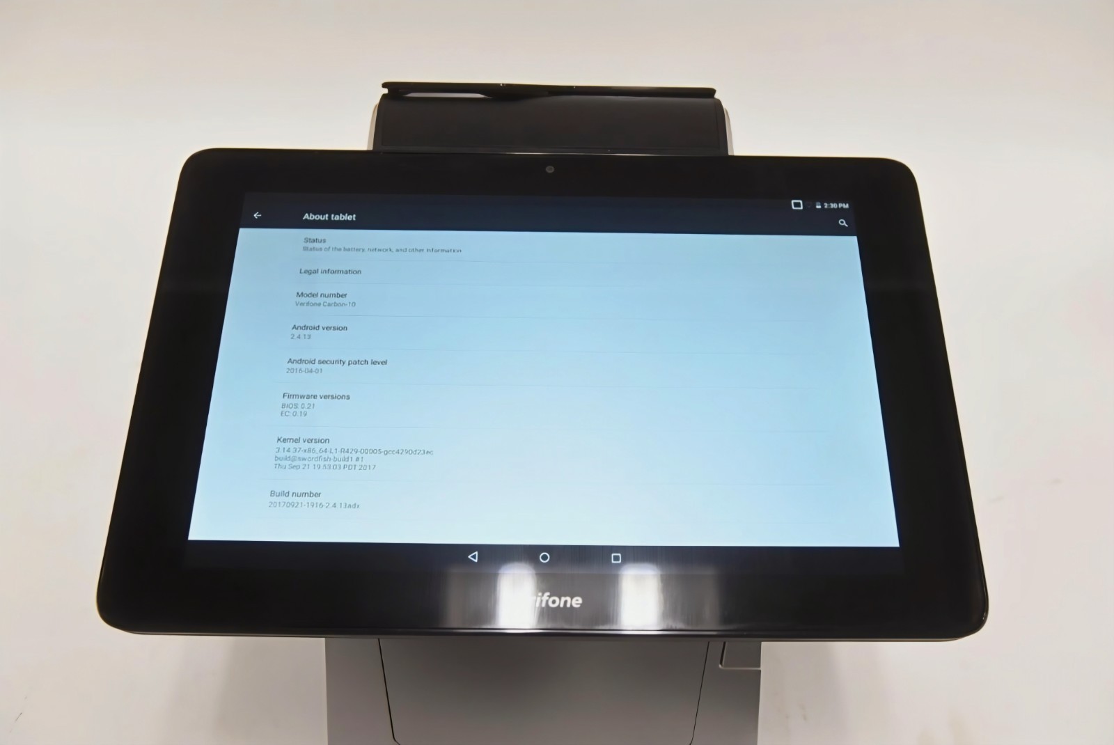 Verifone Carbon 10 POS System and Stand Printer with Power Adapter