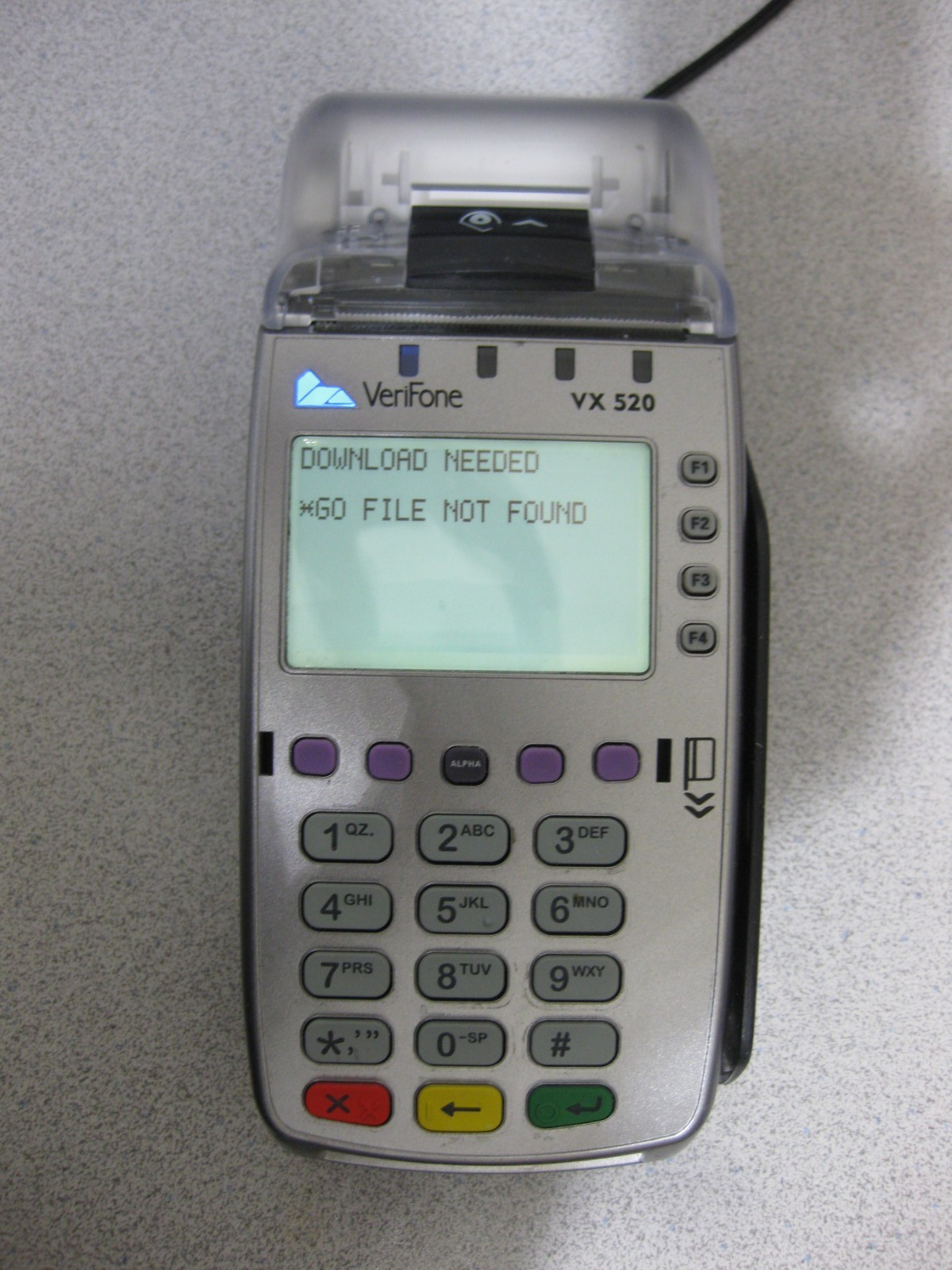 VeriFone Model VX 520 POS Credit Card Reader Terminal with Power Supply