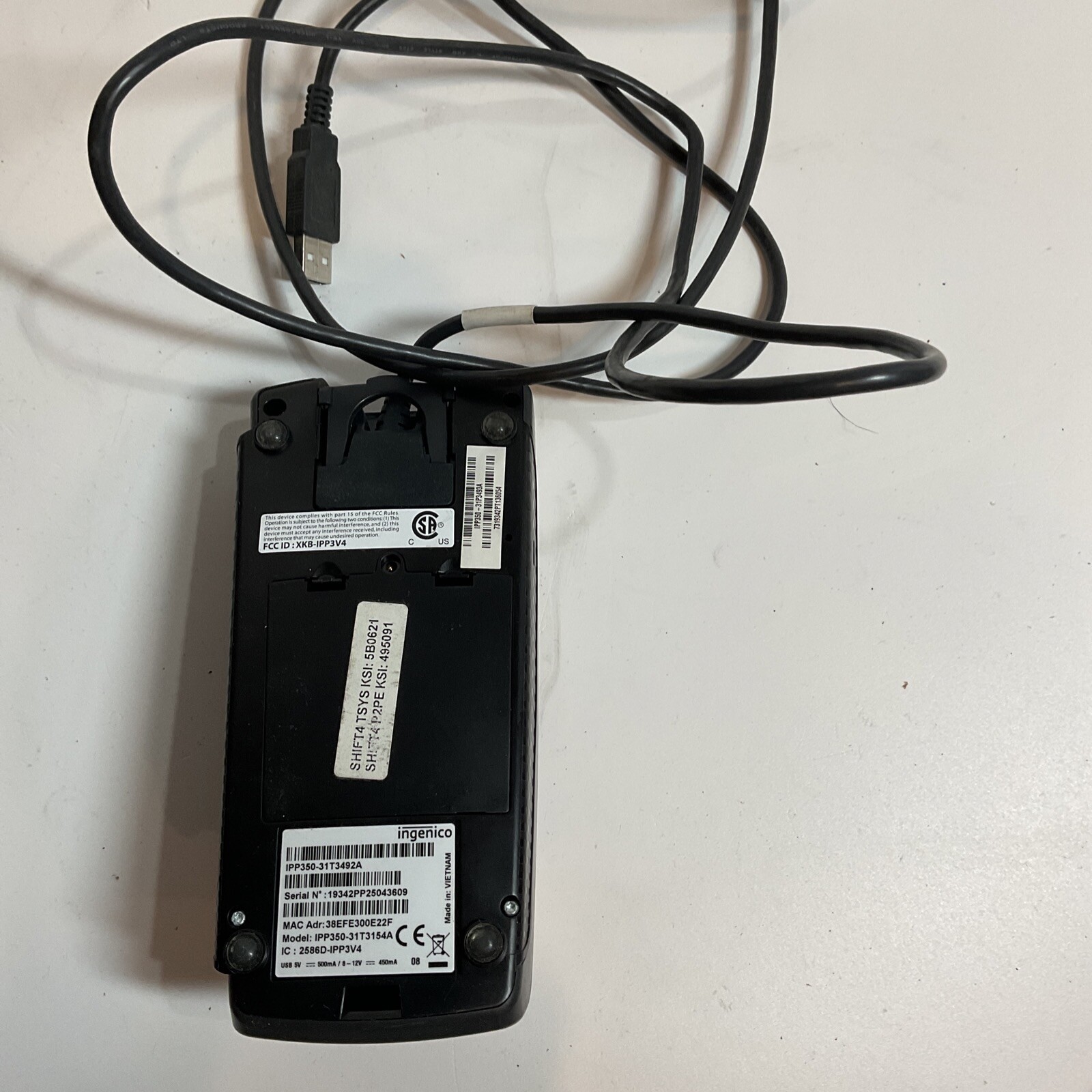 Ingenico IPP350-31T3492A Black Display Credit Card Reader Terminal