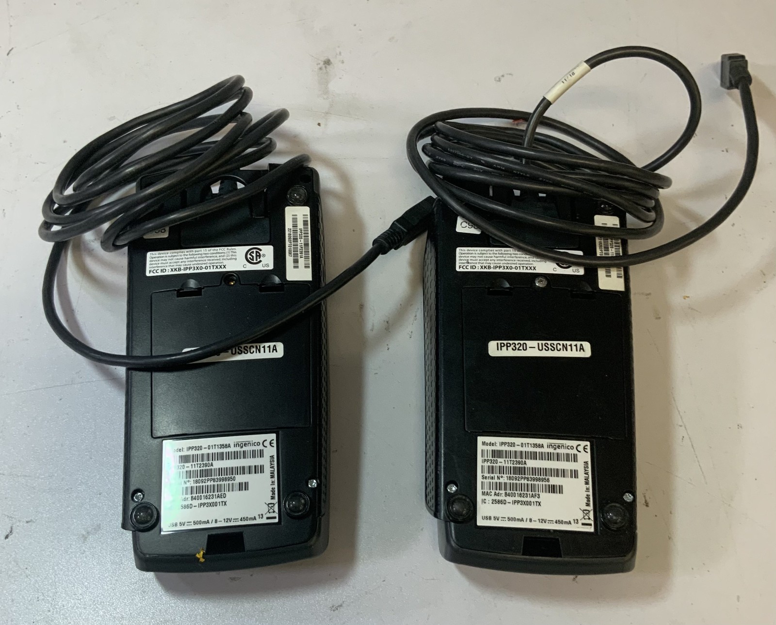 (Lot of 2) Ingenico IPP320-01T1358A Wired Credit/Debit Card Reader Terminal”H2D”