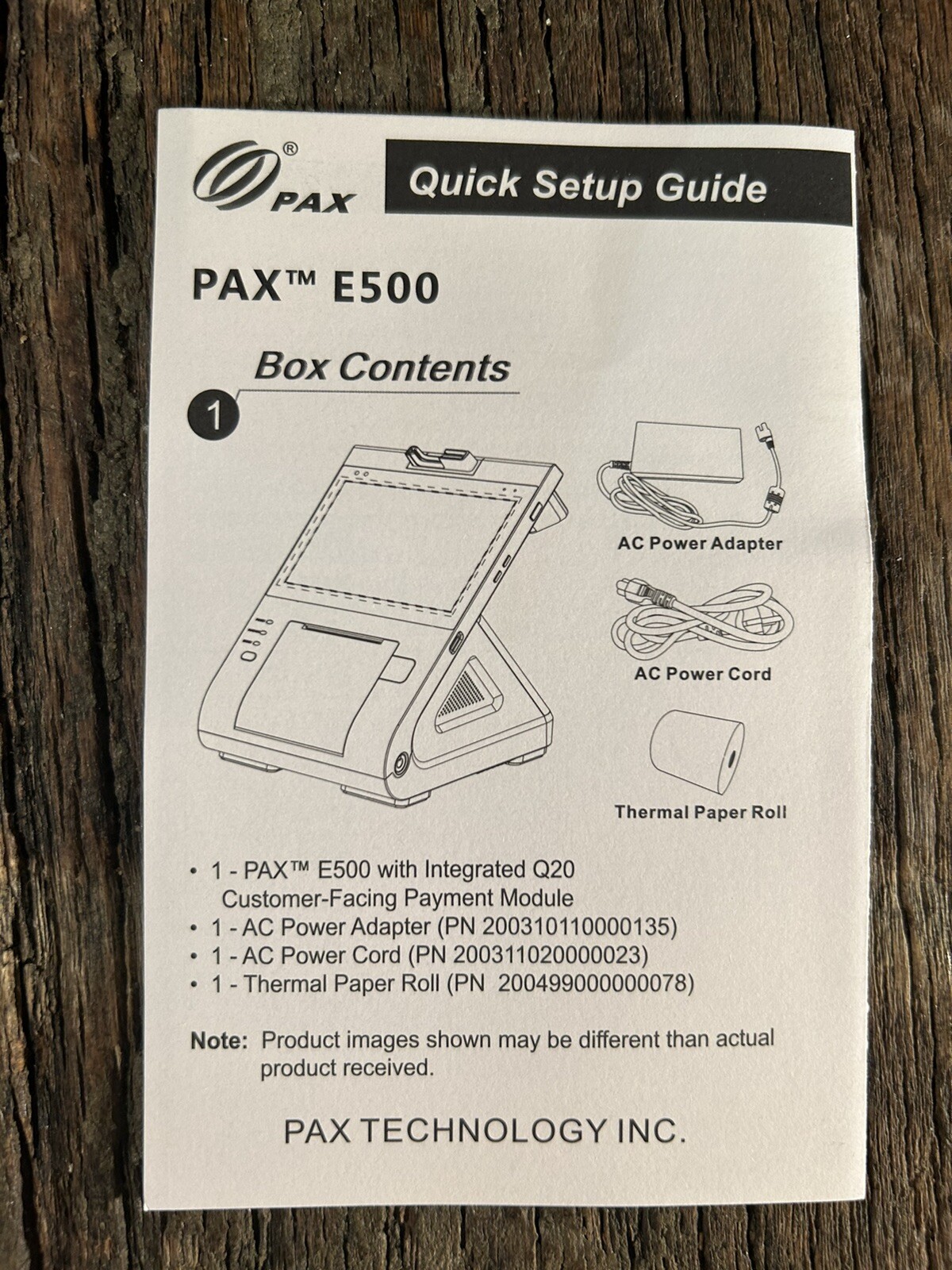 PAX E500 Android All-in-1 Portable Payment Terminal With Front Printer