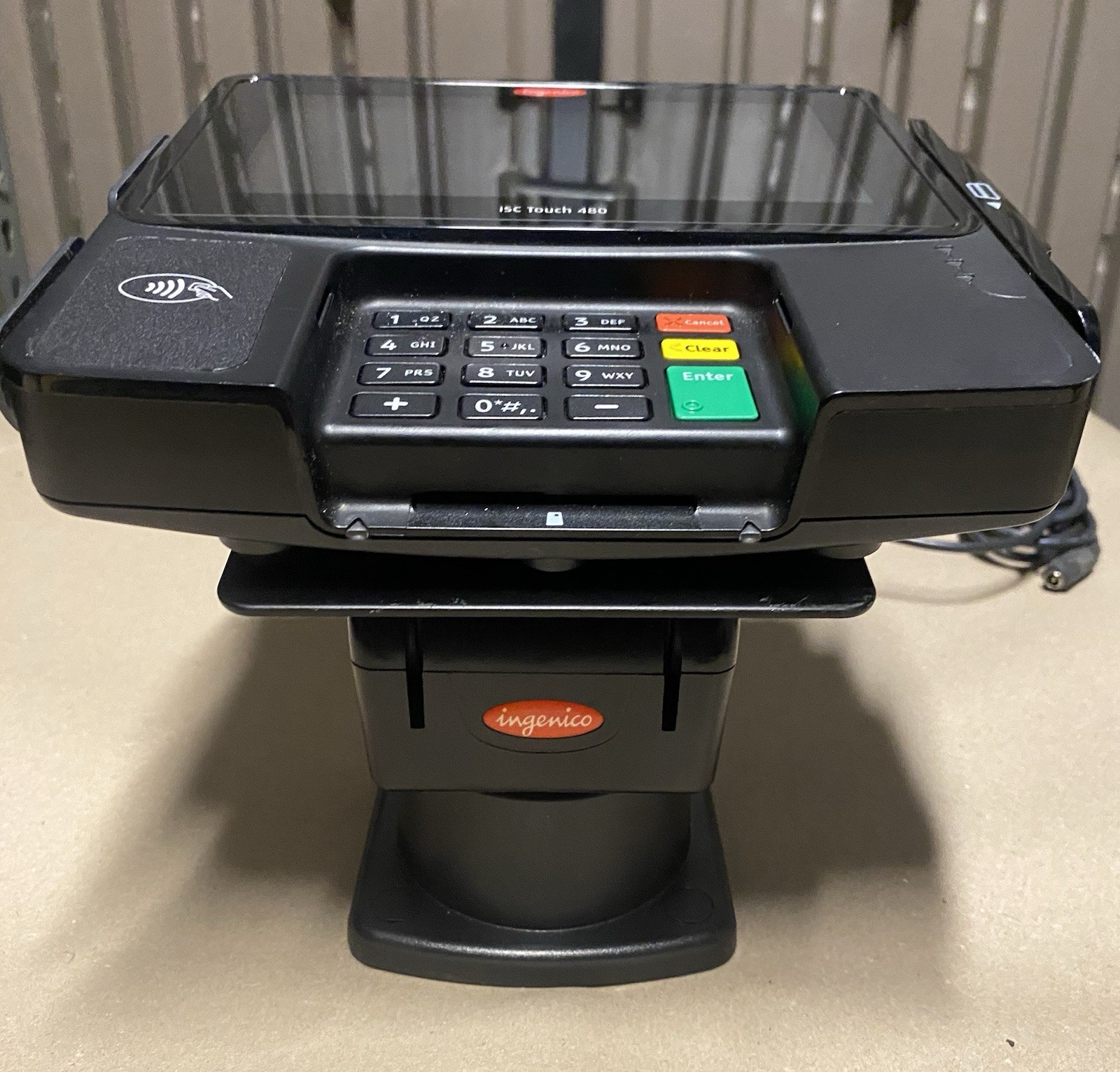 Ingenico iSC Touch 250-USTSQ73B Credit Card Machine w/ Stylus, Stand, and Cables