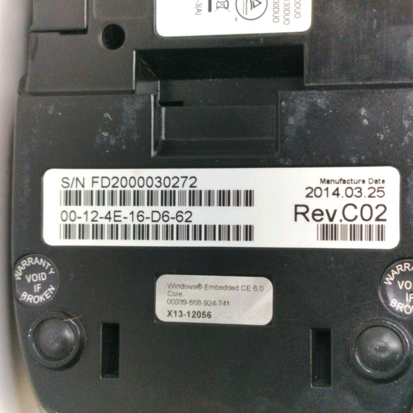 First Data FD130 Duo Credit Card Terminal EMV CTLS No Cables Untested POS Reader