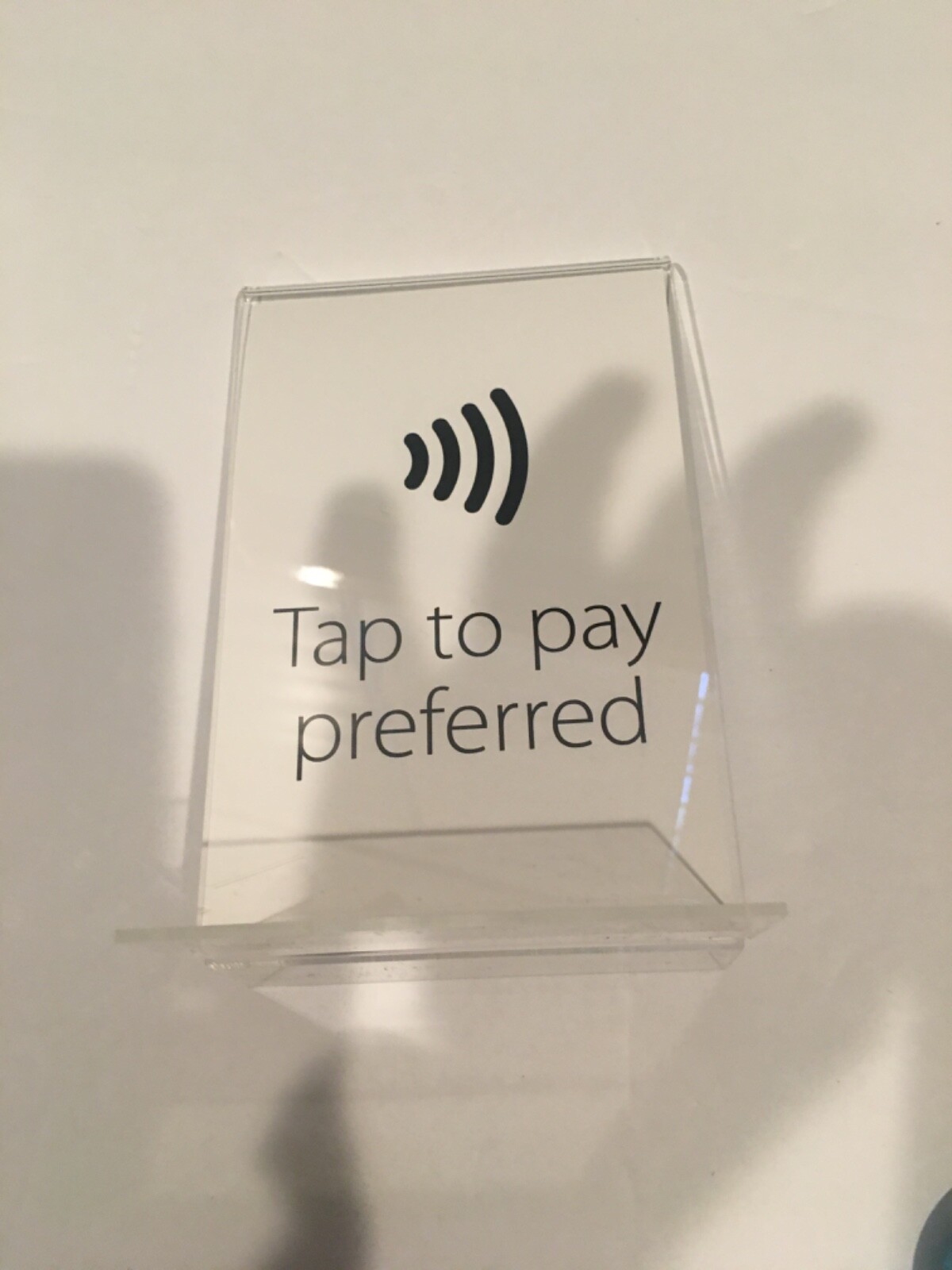Credit card tap to pay table sign