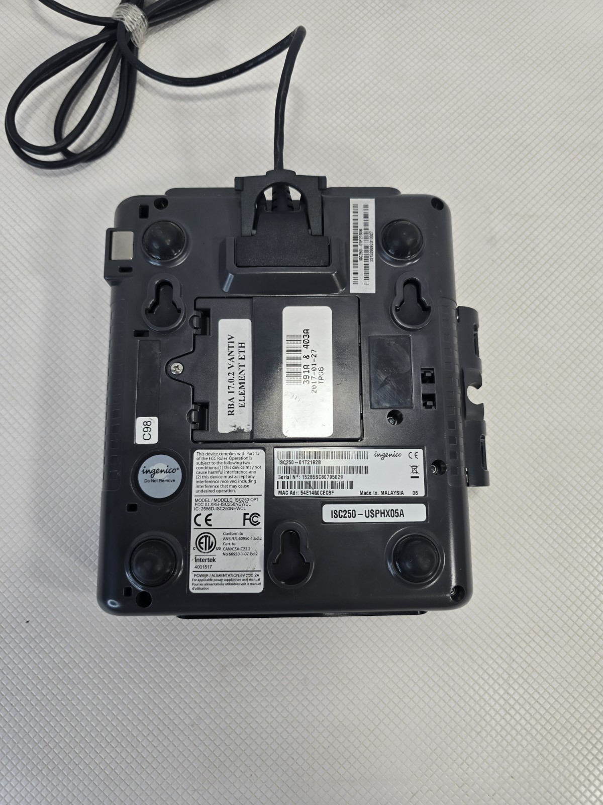 Ingenico ISC Touch 250 PoS Payment Credit Card Terminal Reader