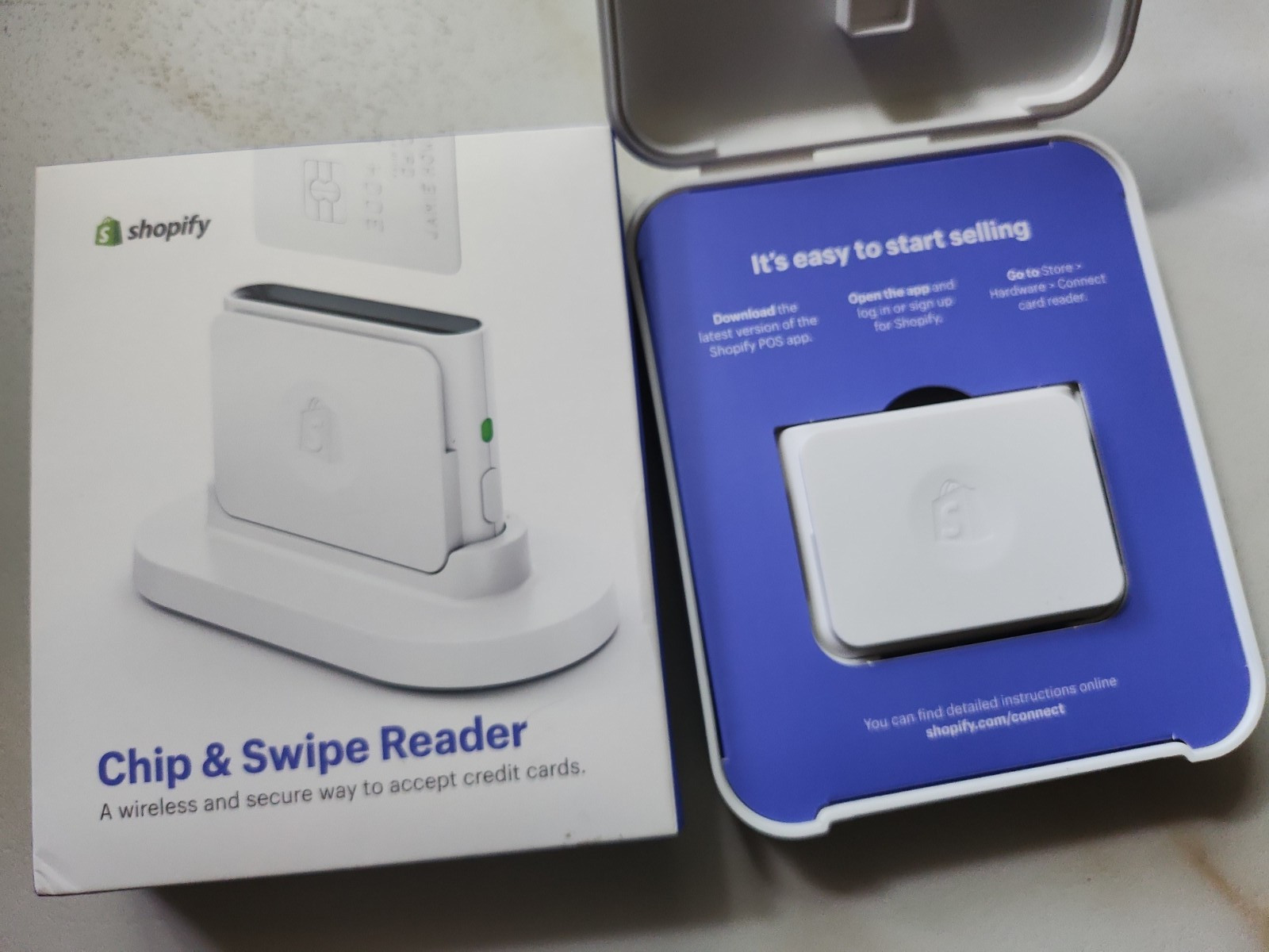 Shopify Chip and Swipe Credit Card Reader Wireless White Model S1701 – NEW