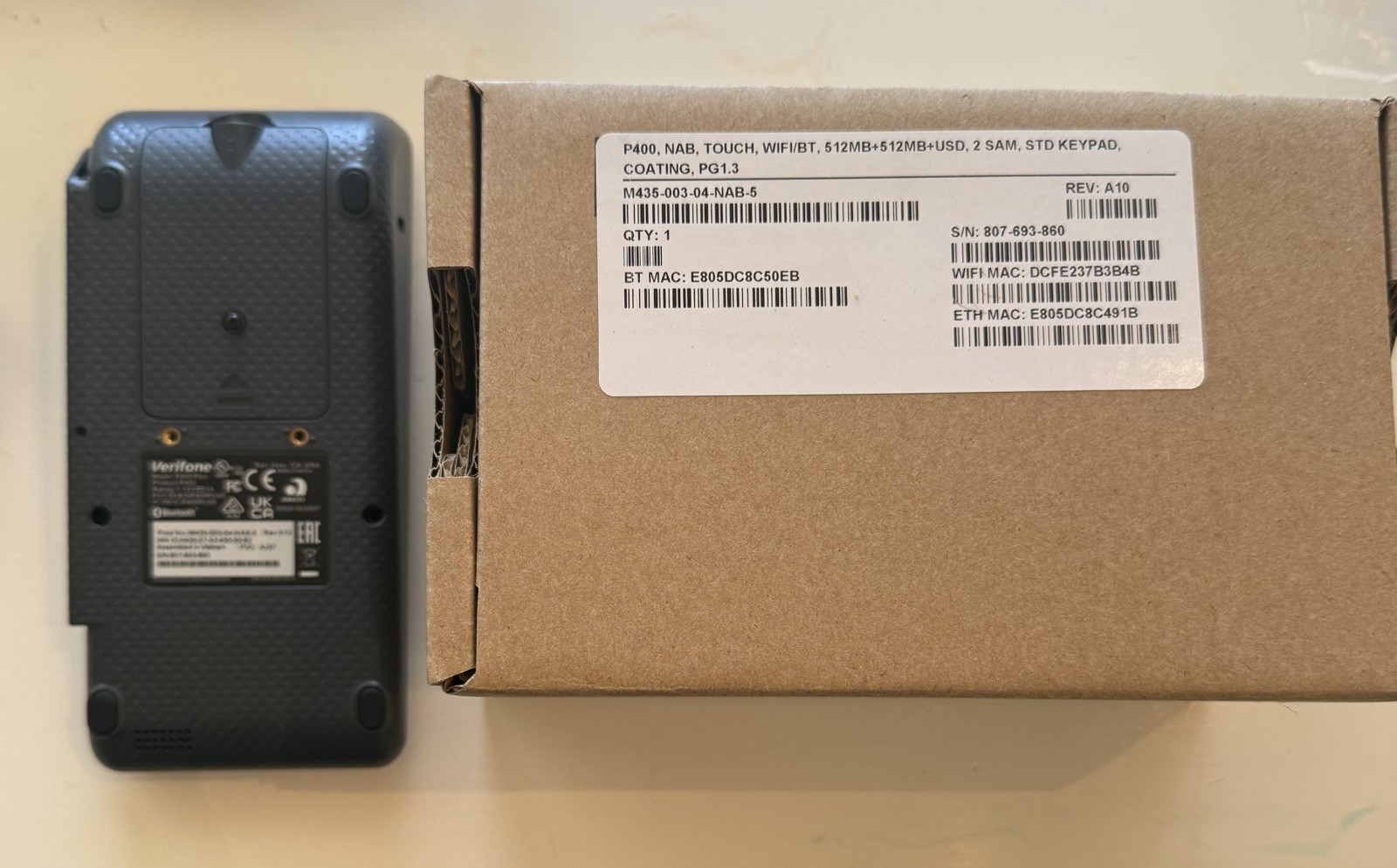 Verifone P400 Plus M435-003-04-NAB-5 Kit New with Cords in photo