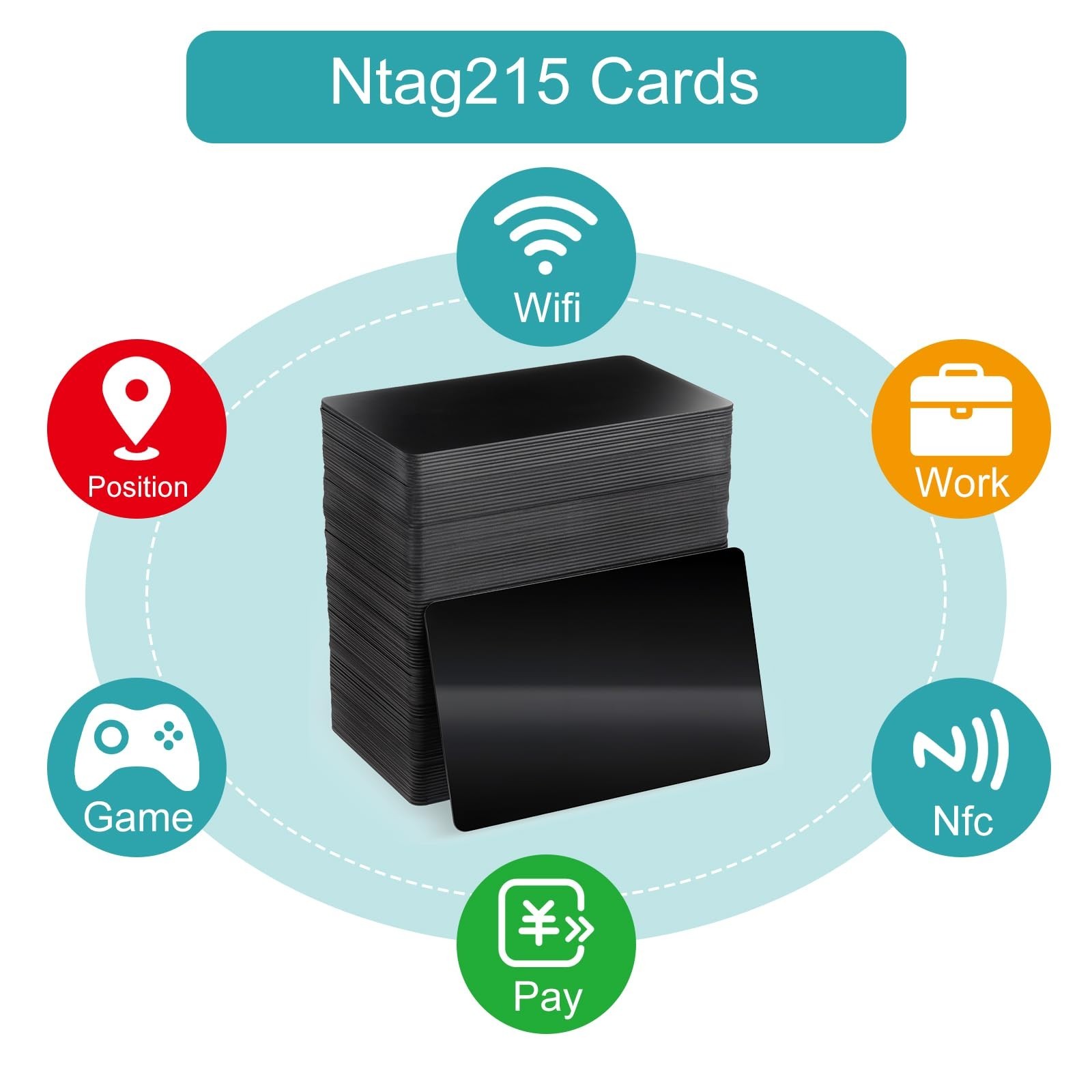100 Pcs Rewritable NFC Cards – Blank PVC Programmable Tags for ID & Credit Cards