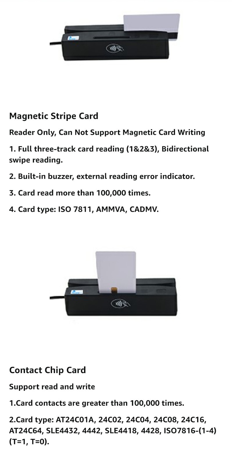 YL160-QICARWOW 4 In 1 USB Magnetic Swipe Card Reader-Plug and Play-480 mps