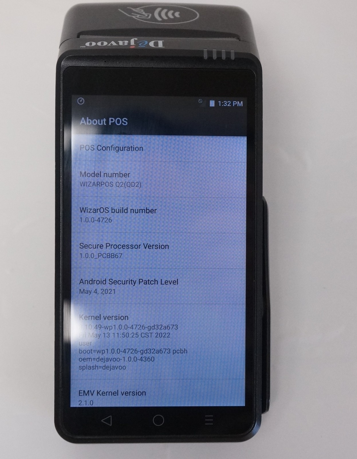 Dejavoo QD2 Android POS Payment Terminal Parts Repair Powers On Tested