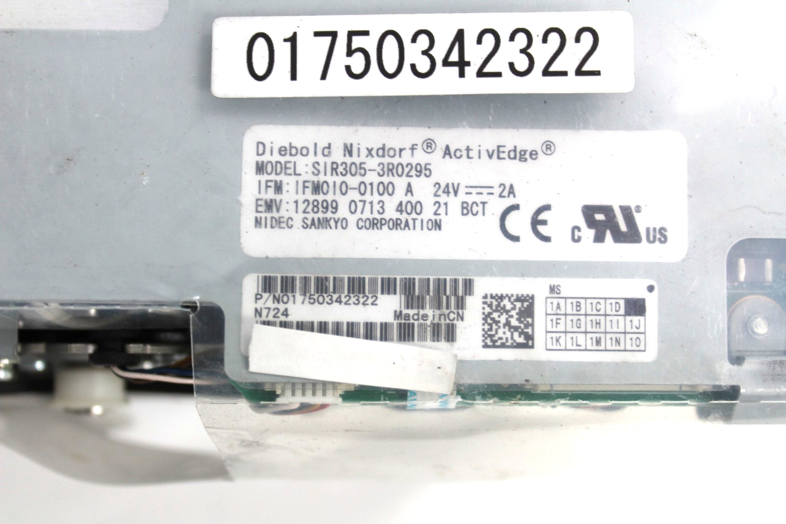 Wincor Nixdorf NIDEC SANKYO Card Reader SIR305-3R0295 PN: 1750342322