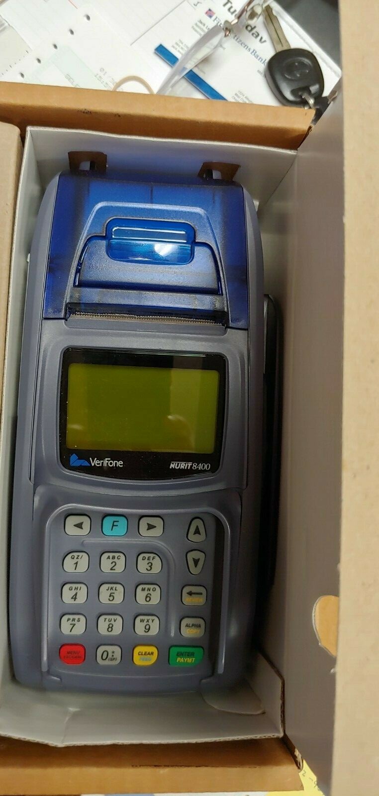VeriFone Nurit 8400 Point of Sale System Credit Card Reader Terminal 8400US02F12