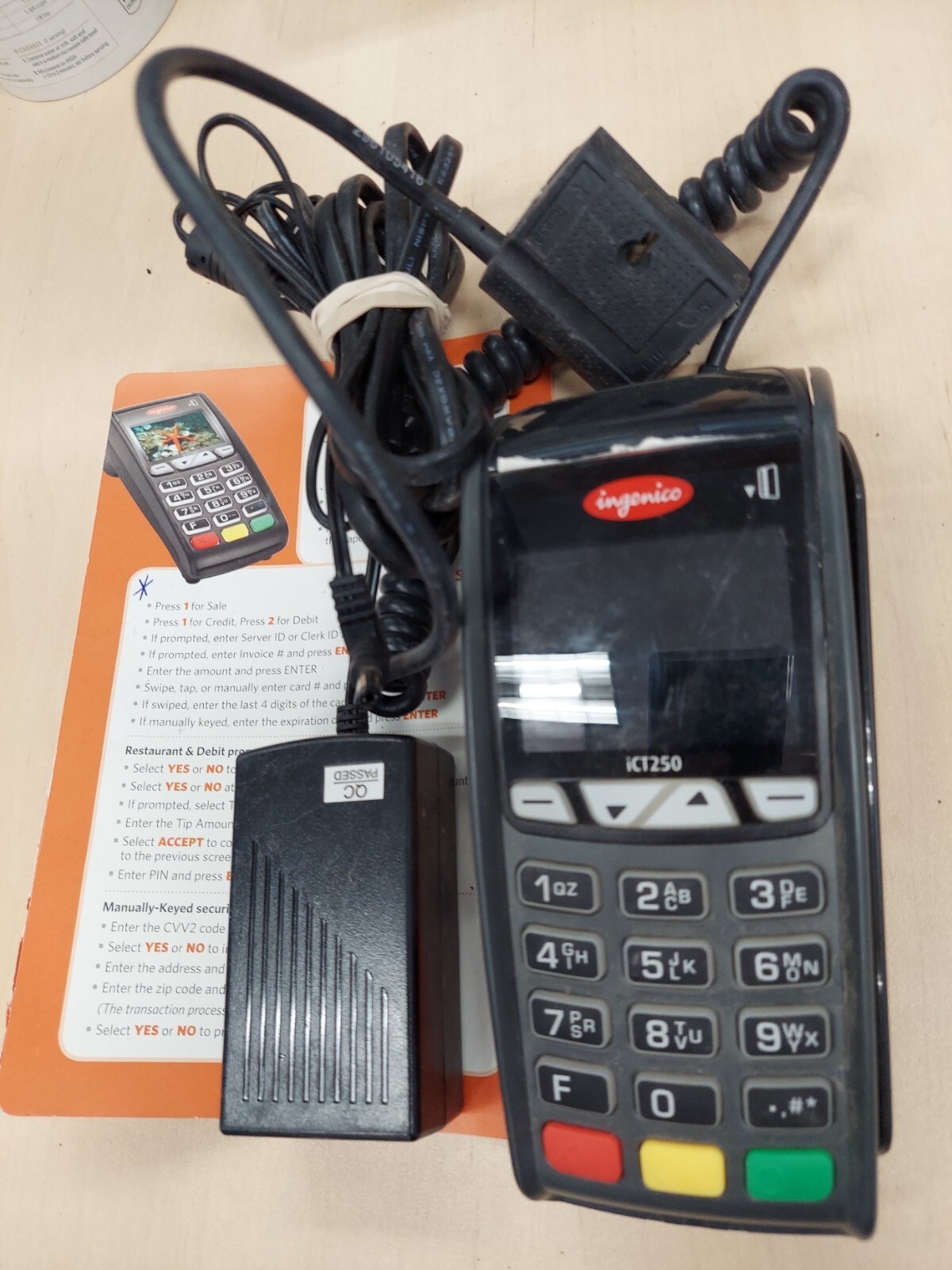 Ingenico Chase iCT250 3in LCD USB/Ethernet Ports Dual Comm Credit Card Terminal