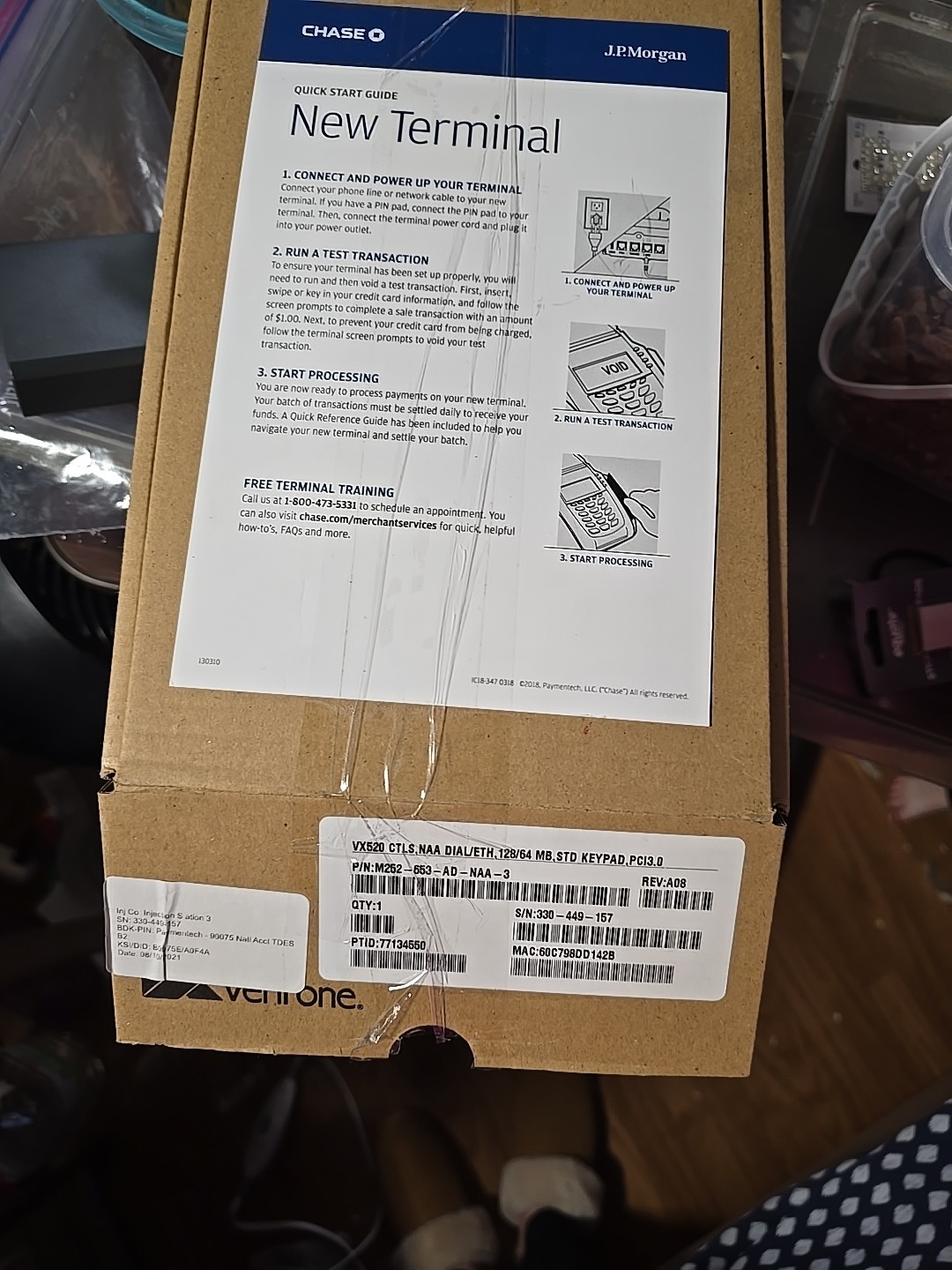 Verifone VX520 Credit Card POS Terminal DIAL/ETH/CTLS/EMV Chip Reader- NIB