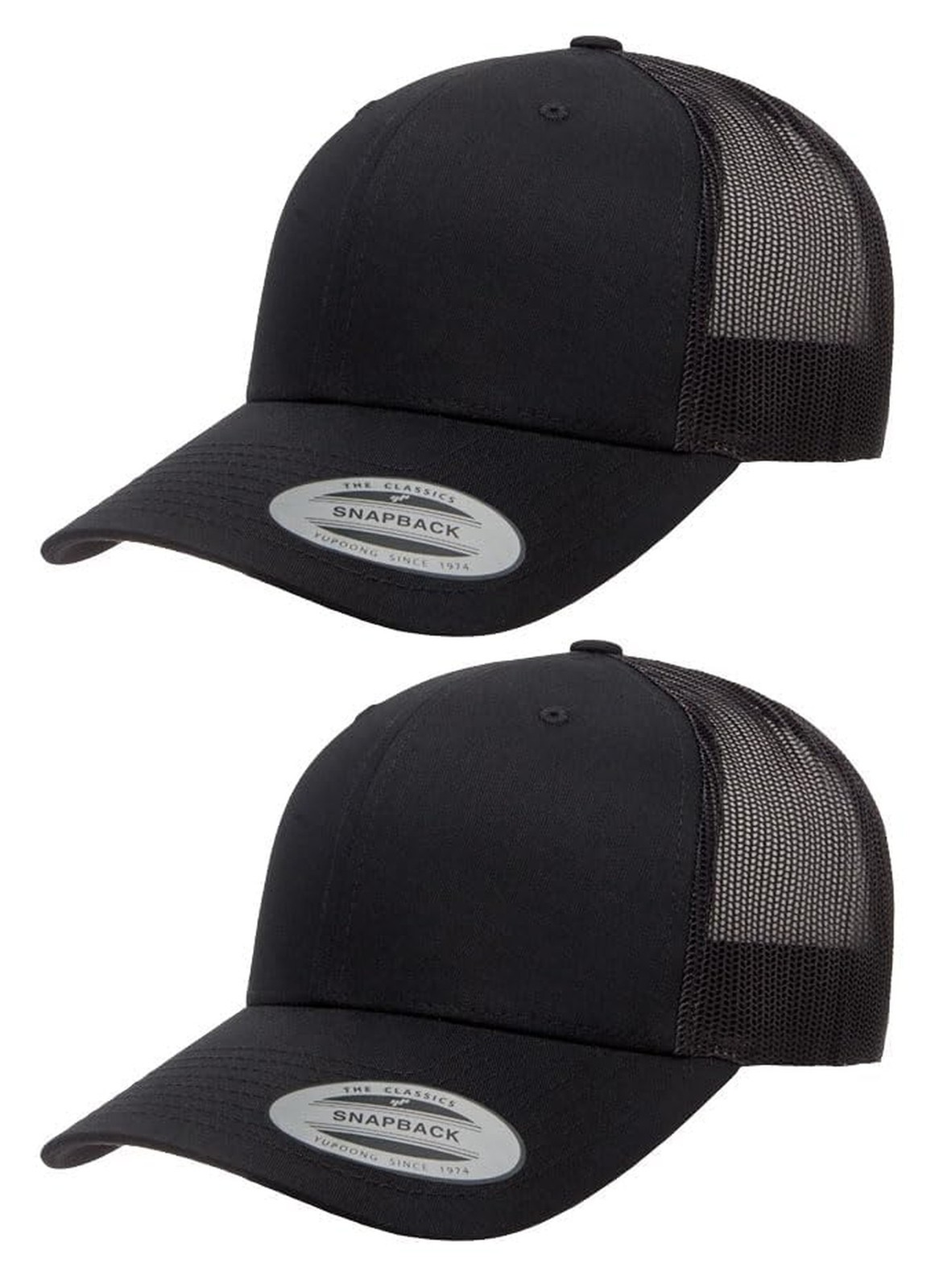 Yupoong Yp Classics Retro Trucker Cap Black One Size 2 Pack