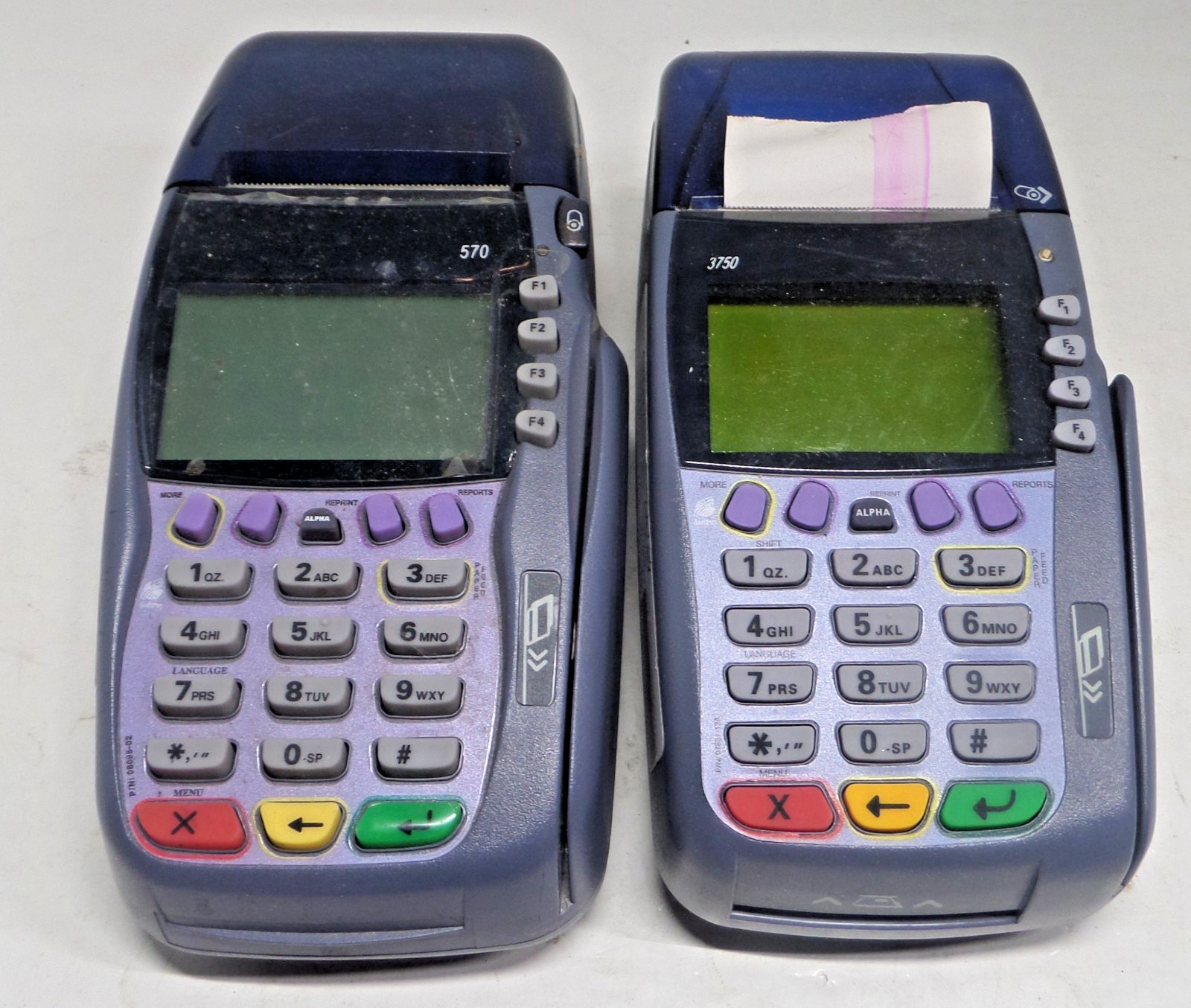 Verifone omni 3750 and vx570 credit card hand held terminals