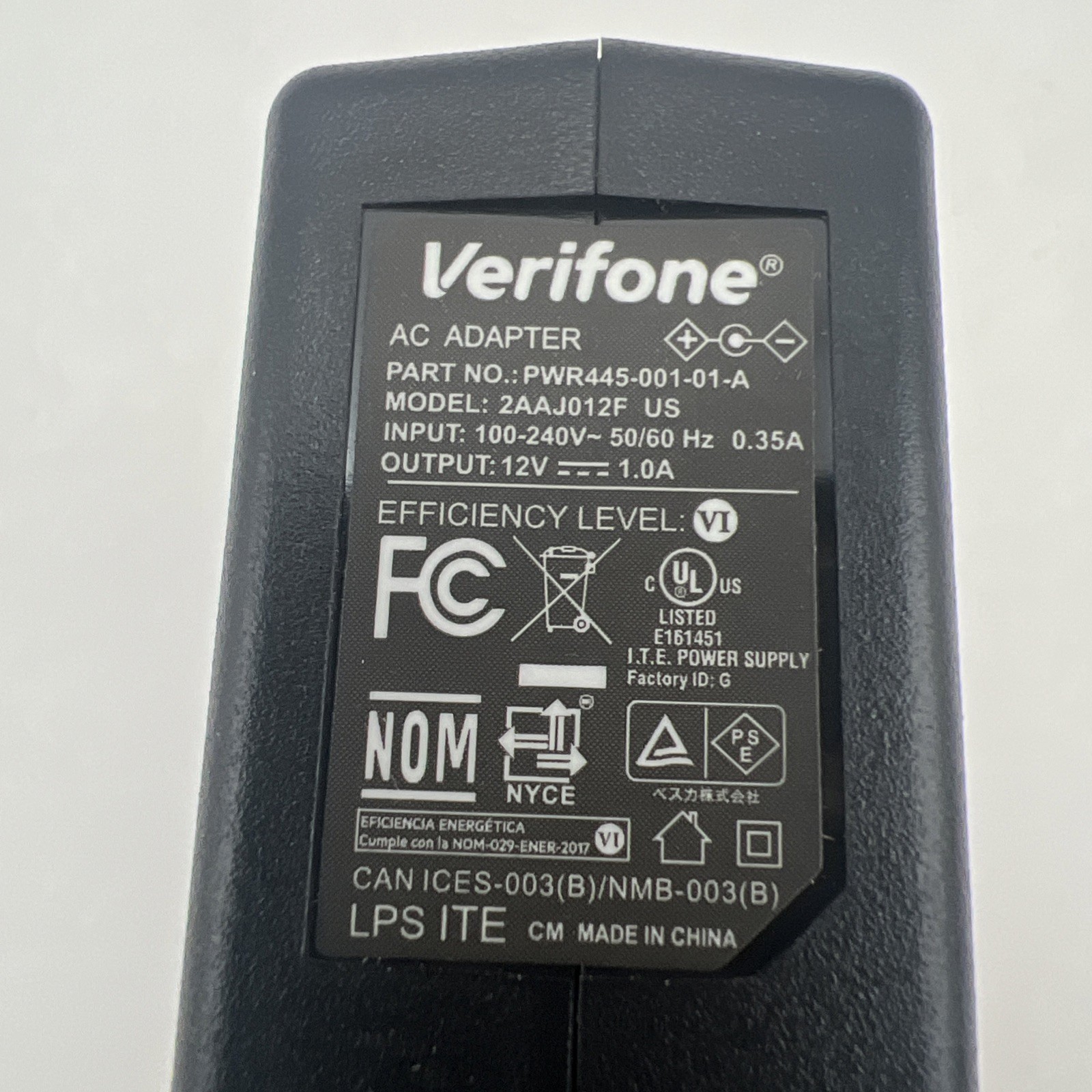VeriFone V400M series Engage Power Pack Charger Adapter 12V