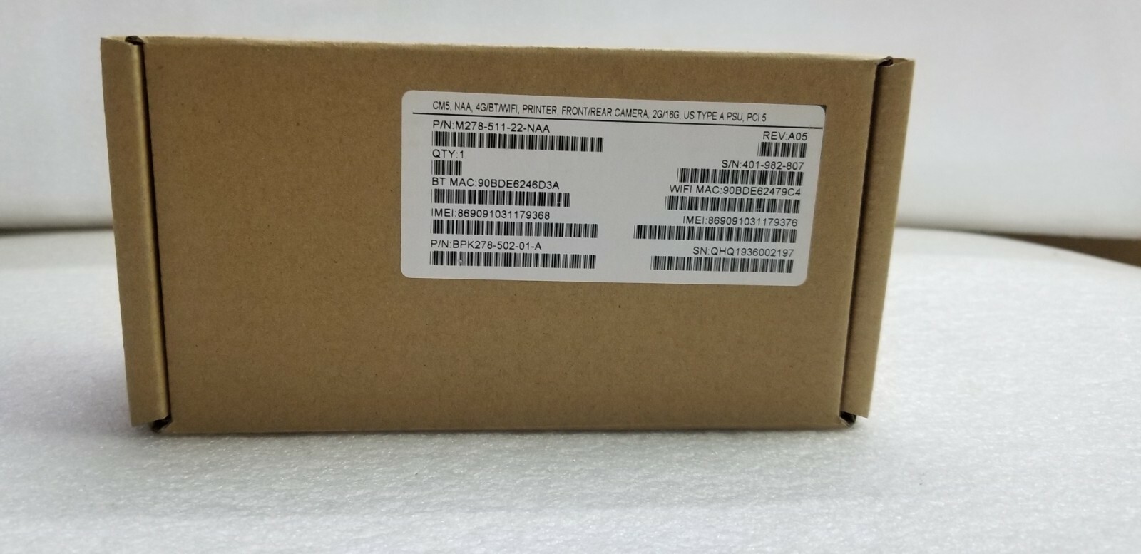 Verifone BPK278-502-01-A CM5 NAA 4G BT/WIFI Printer M278-511-22-NAA