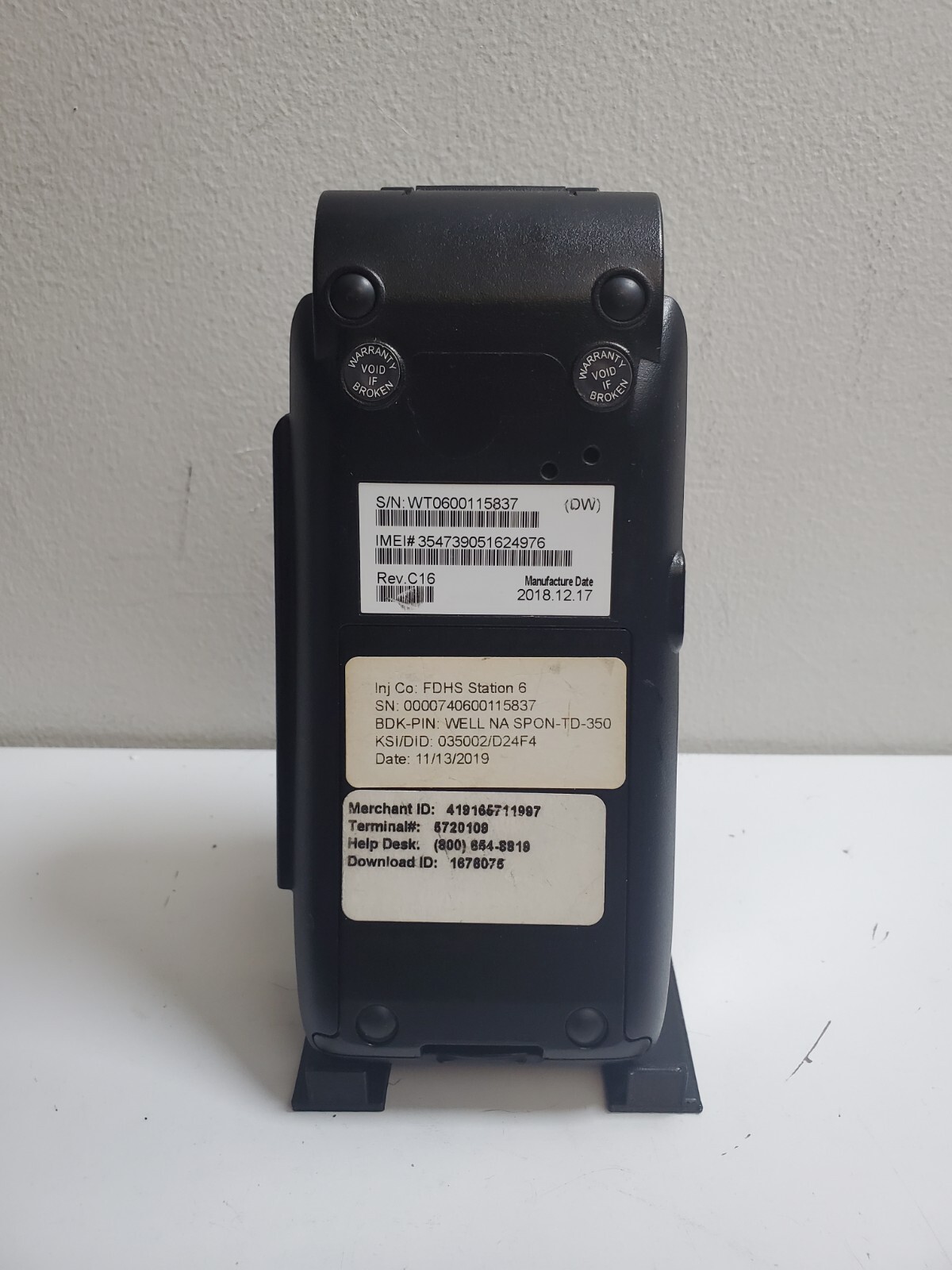 First Data FD-410 Credit Card Machine w/ Power Supply & Battery -Working!