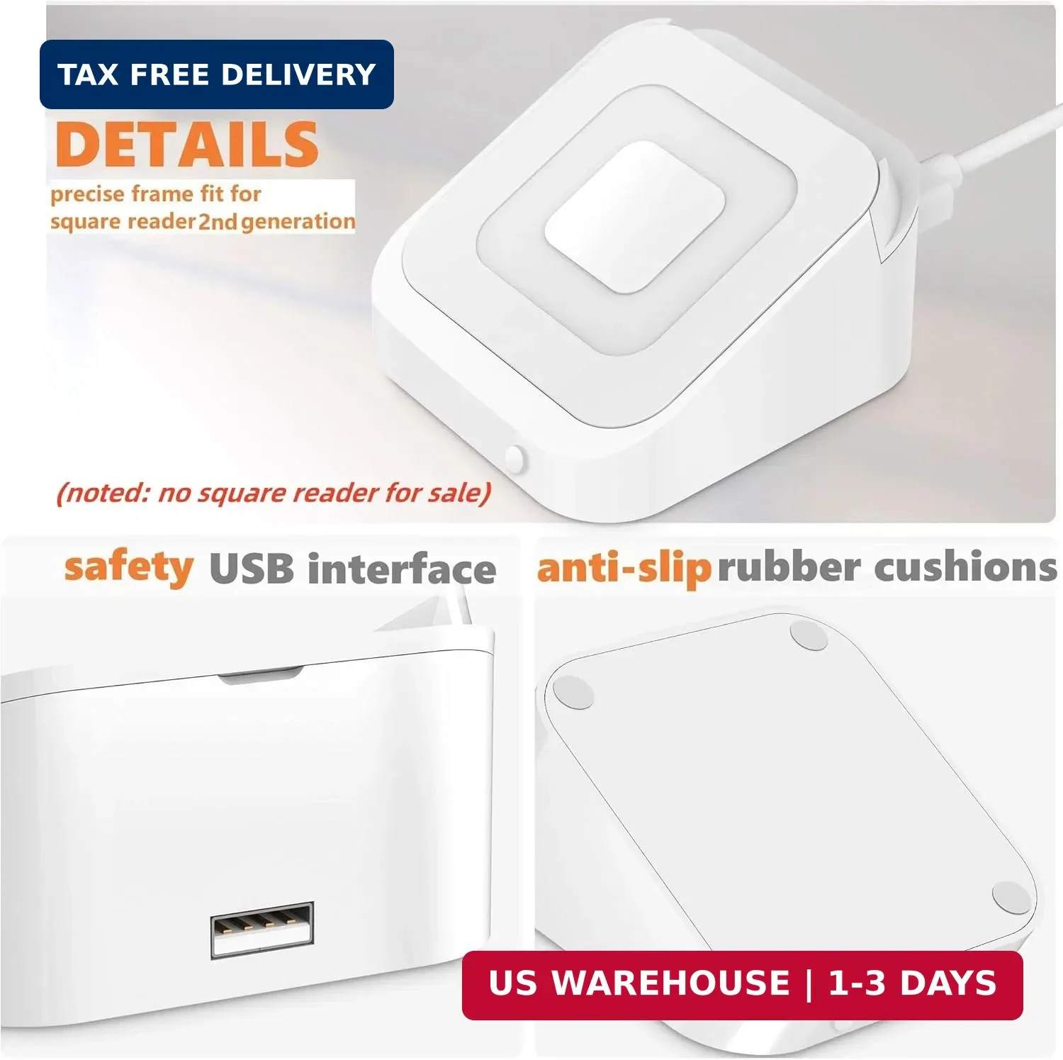 Square Dock for Square Reader 2nd Generation, Holder Stand for Square Card Reade