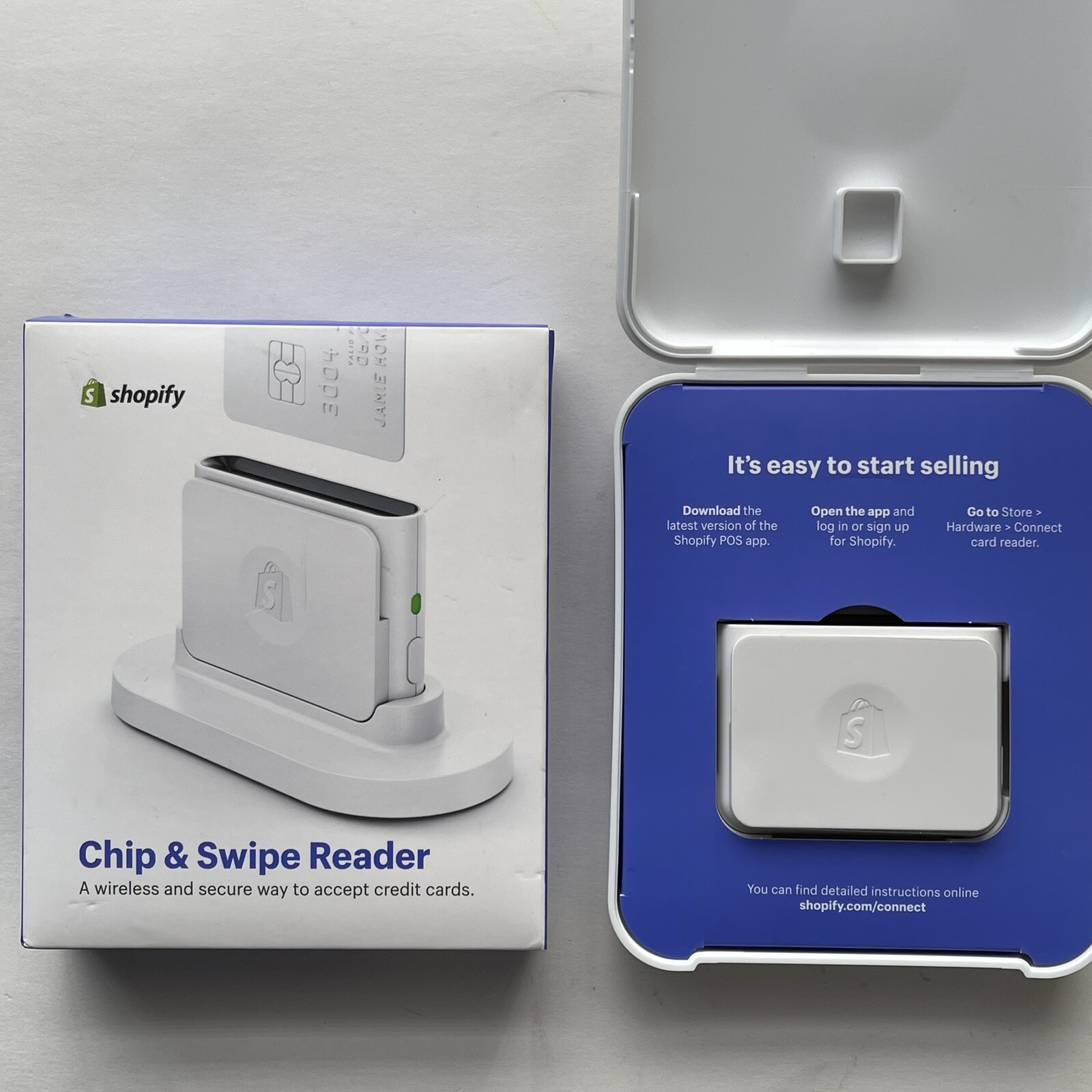 Shopify Chip & Swipe Reader – Wireless Accept Credit Cards- Never used with Box