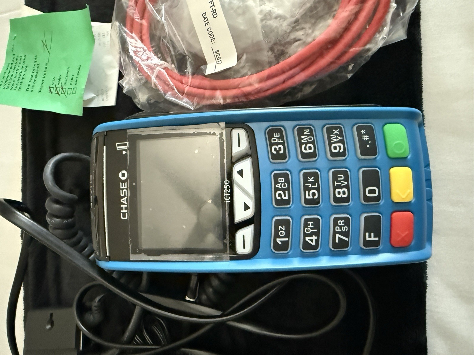 Chase Ingenico ICT250 Wired Credit Card Terminal with Accessories