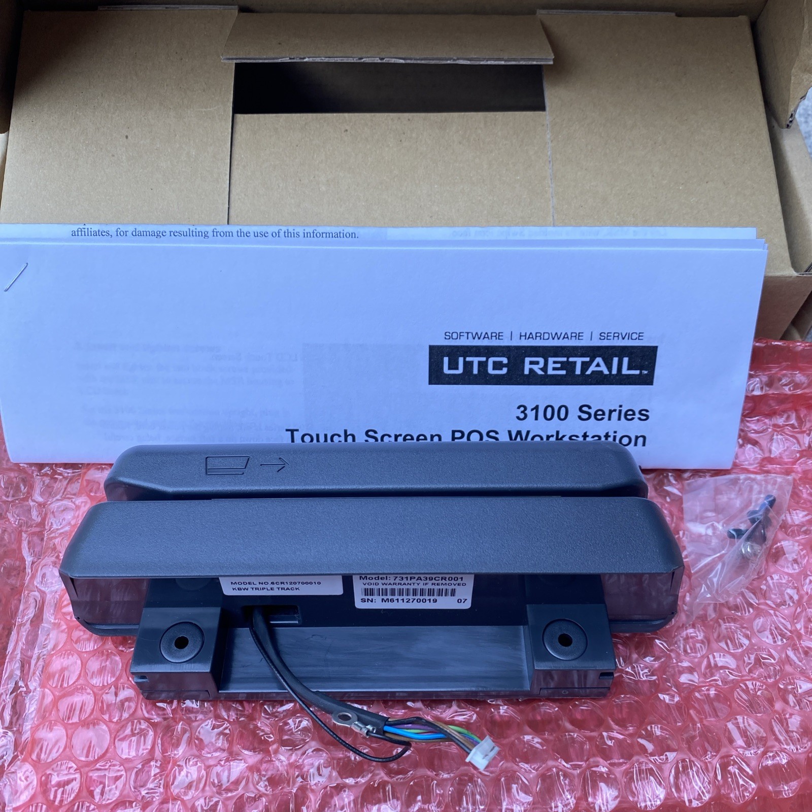 UTC Retail 3170 Series Magnetic Stripe Reader MSR 731PA93CR000 New Open Box POS