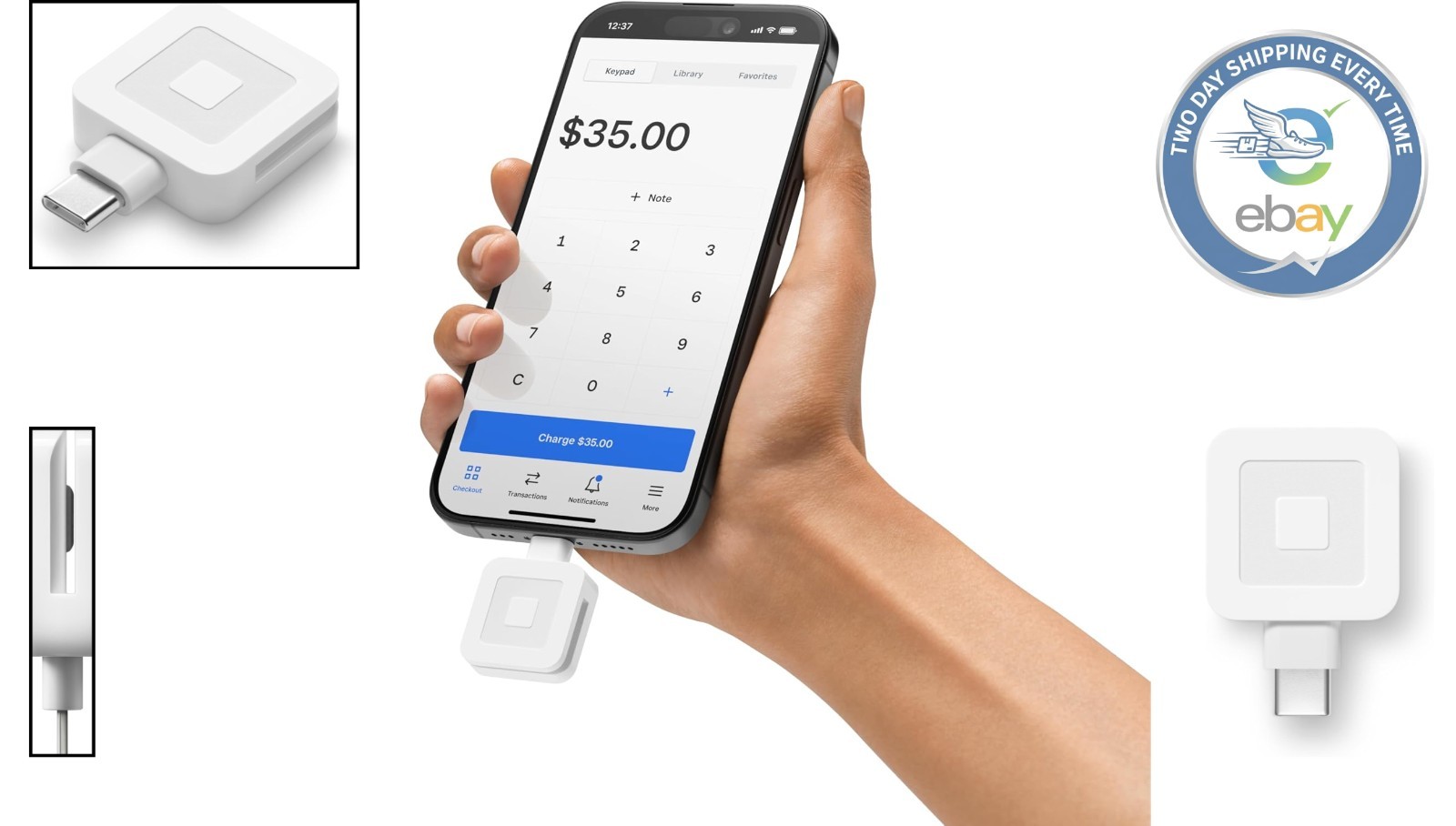 Lightweight USB-C Magstripe Reader for Mobile Payments – Compatible with iOS