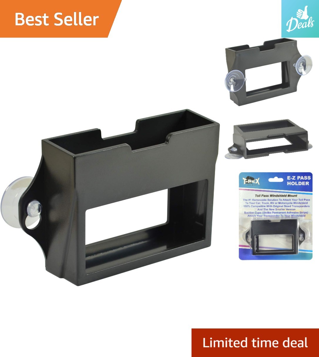 Durable Black EZ Pass Holder with UV Resistant Design – Perfect for All Vehicles