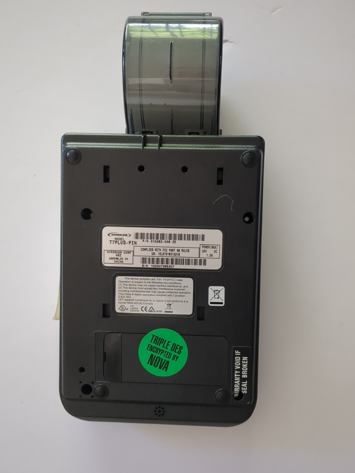 HYPERCOM T7PLUS Credit Card Payment Terminal P/N 010283-048 ZE