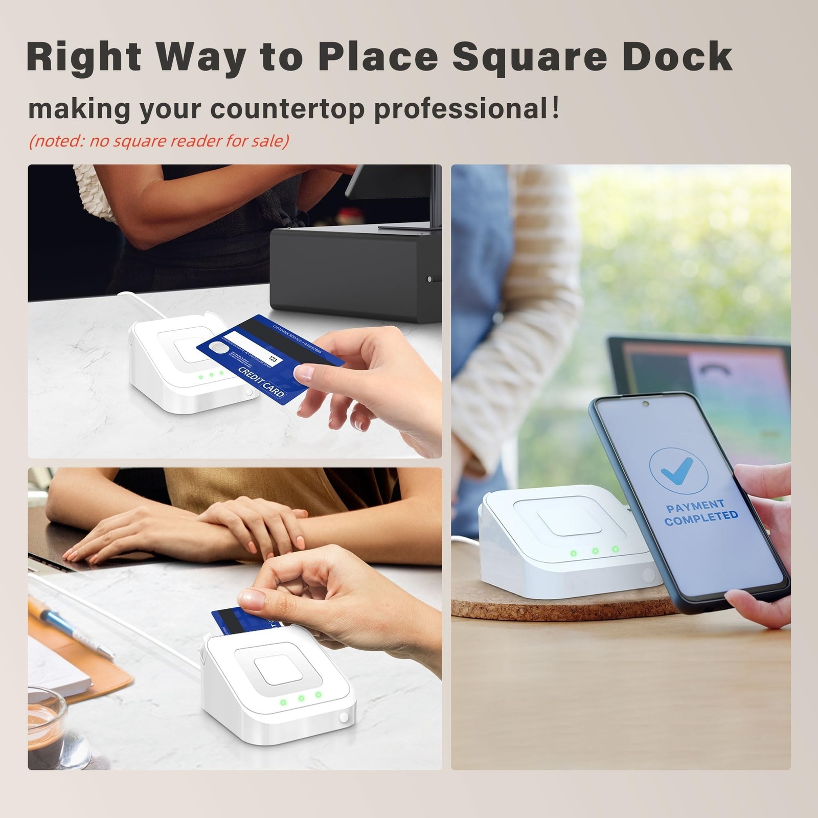 Square Dock for Square Reader 2nd Generation, Holder Stand for Square Card Re…