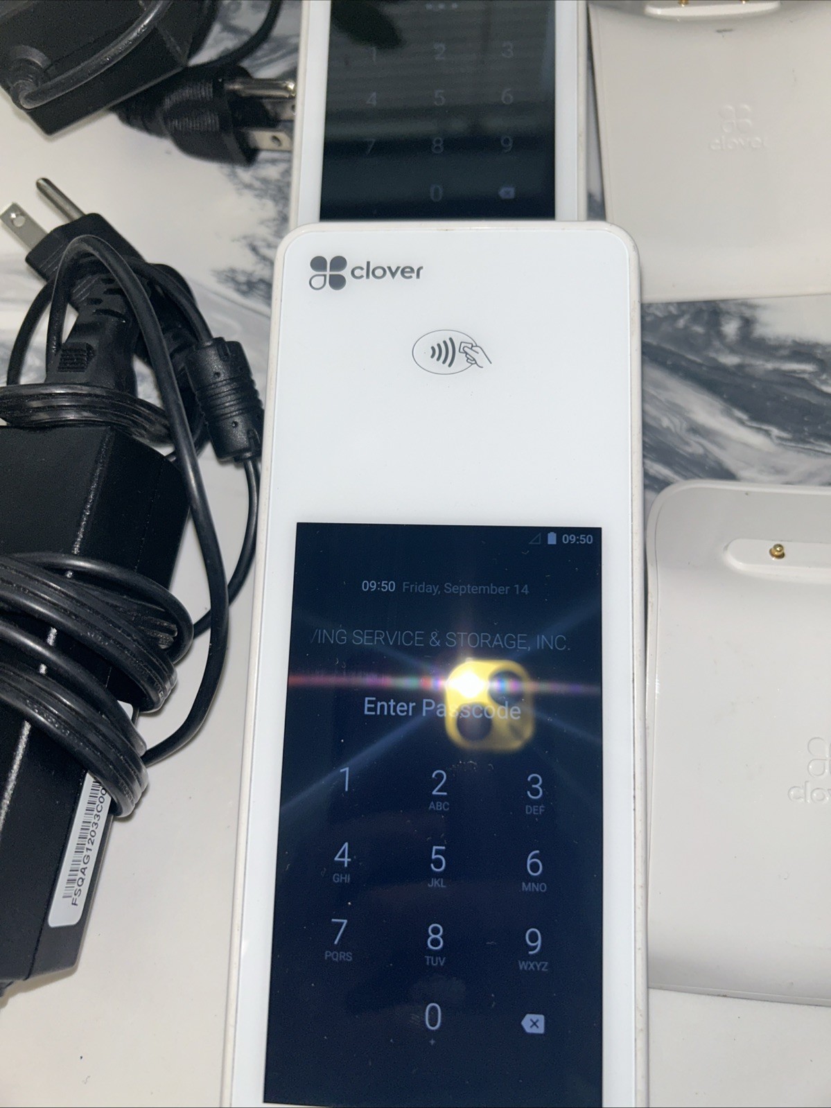 4 Clover Credit Card Machines and Charger Model K400 Storage Unit Find Read!