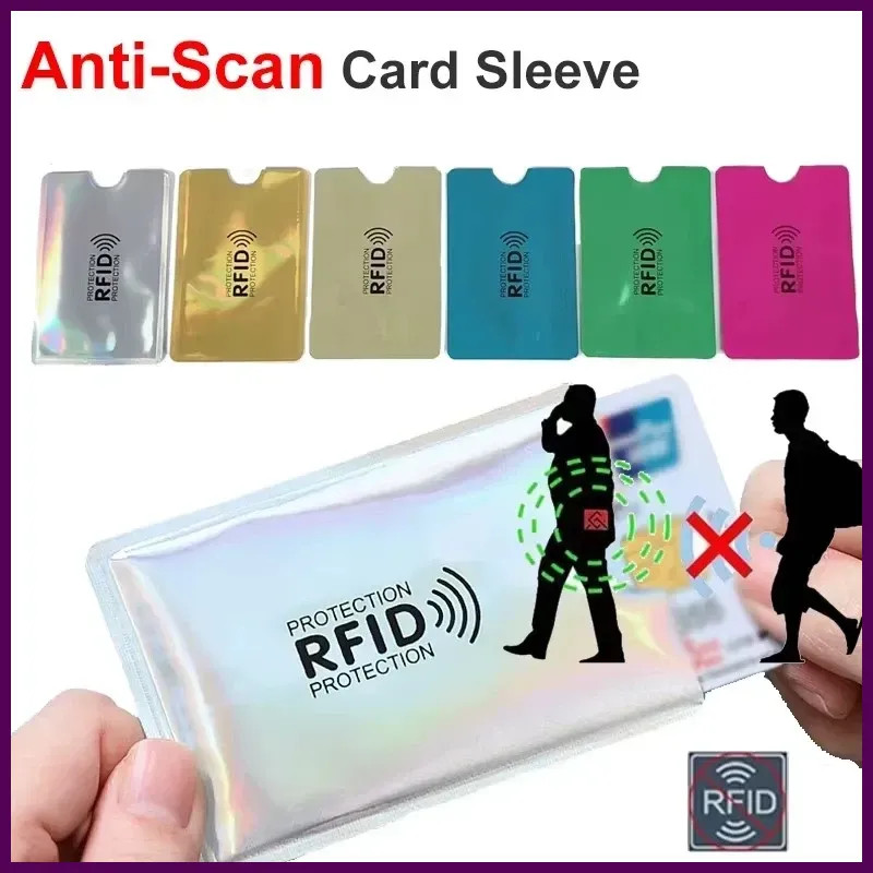 10Pcs Anti-Scan Card Sleeve Anti-Magnetic Anti-Theft anti RFID/NFC Scanning Alum