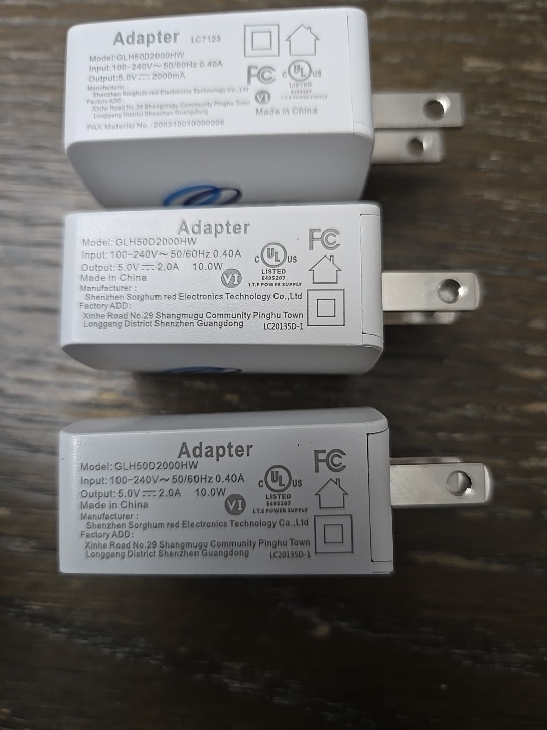 3 Genuine PAX A920 5V USB Adapter PSU Power Supply (GLH50D2000HW) w/ Tri-Adapter