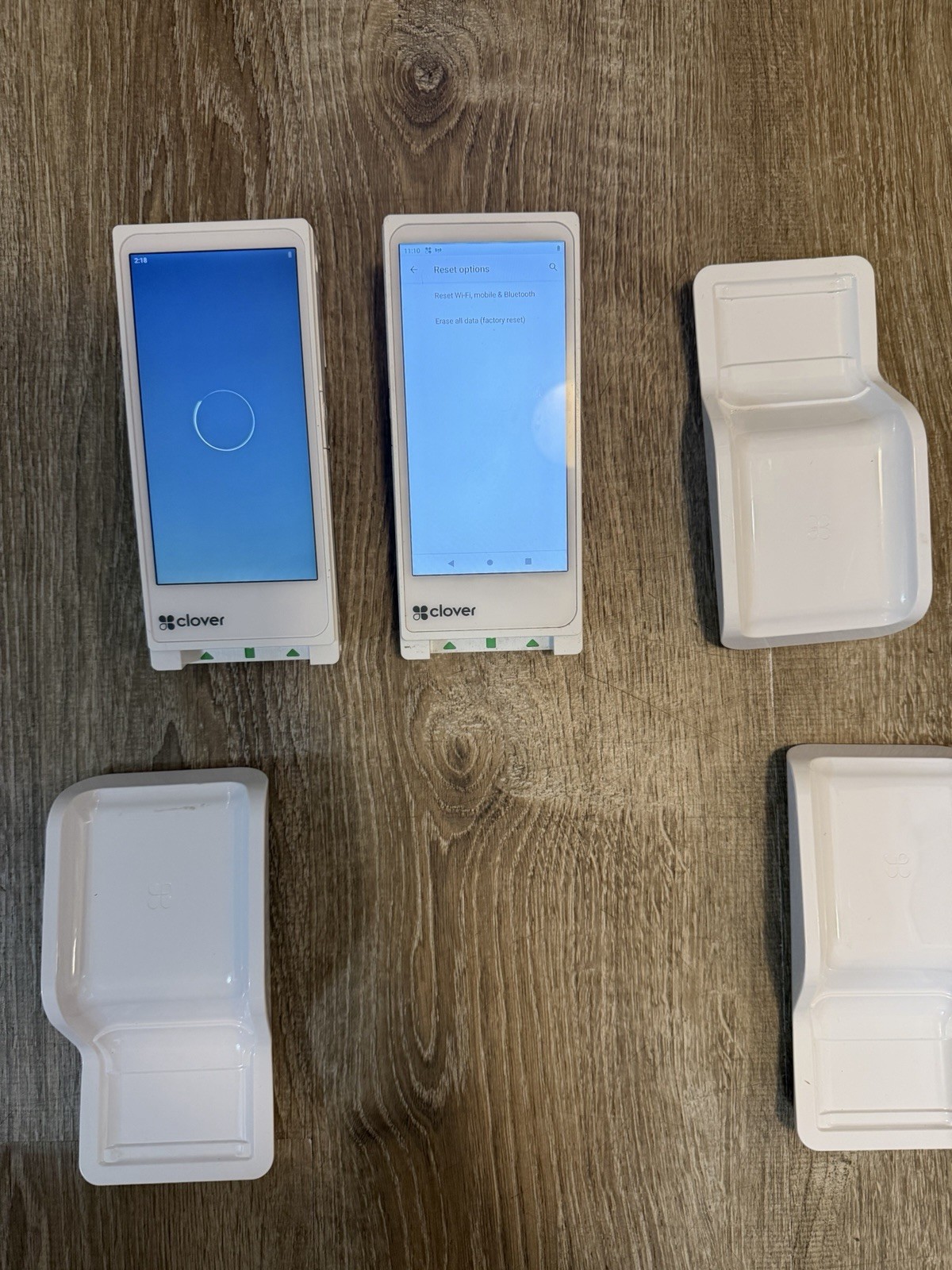 (2) – Clover Flex 3 C405 Terminal & K405 Wireless Cradle Bundle – AS-IS / LOCKED