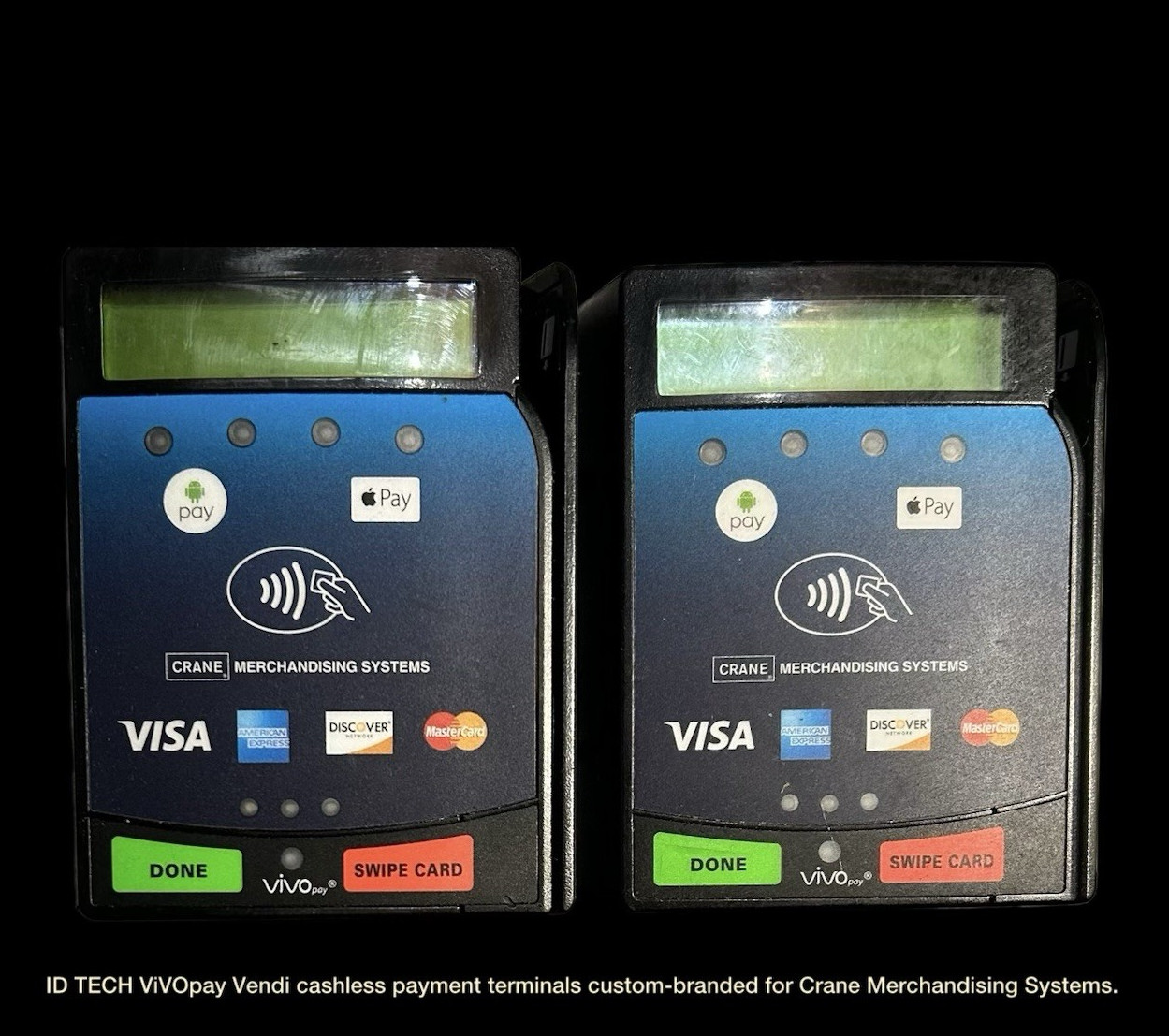 Lot of 2 Crane Merchandising Systems ViVOpay Vendi Card Readers – Untested/As-Is