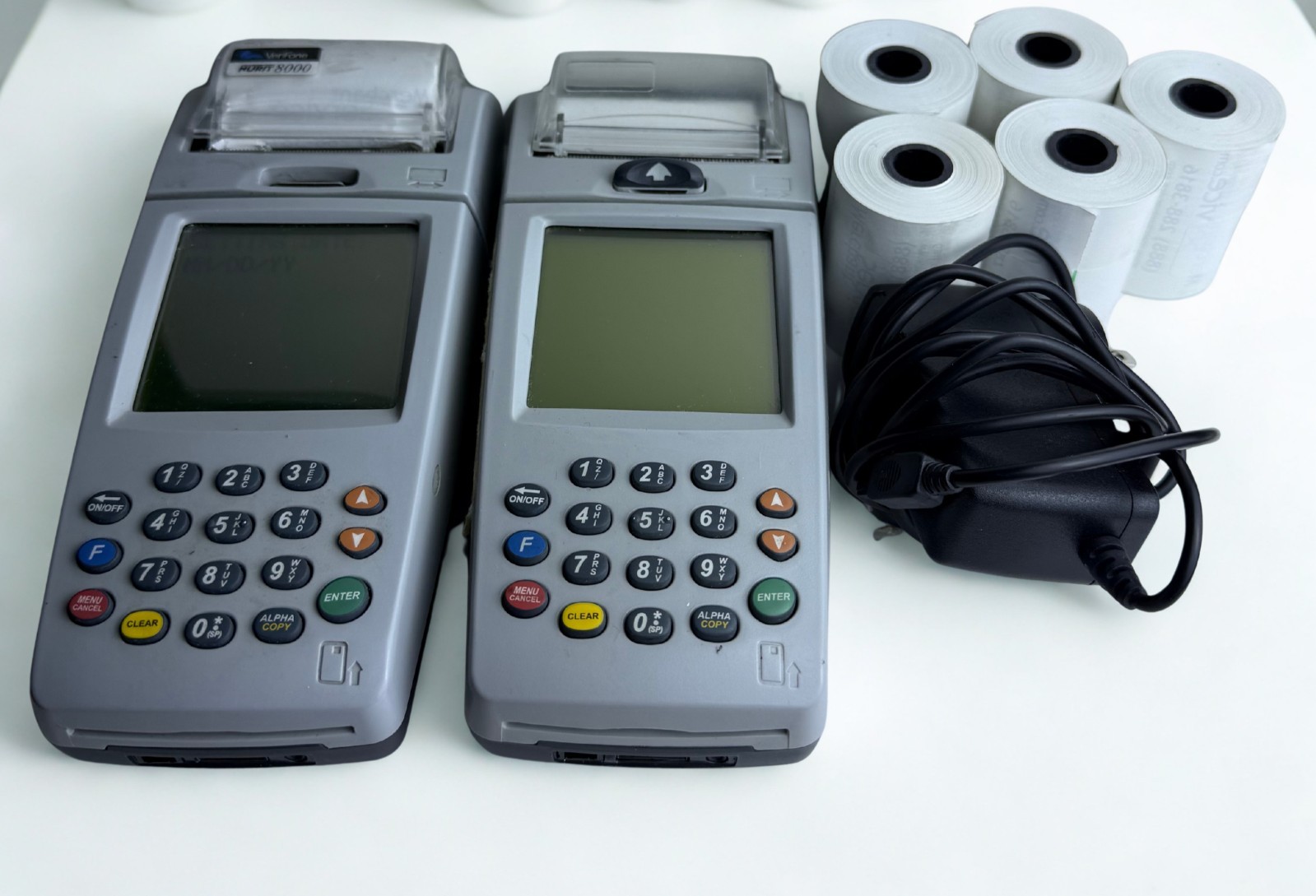 Verifone Nutrit 8000S Credit Card Scanner Power Tested + Extra Paper Rolls